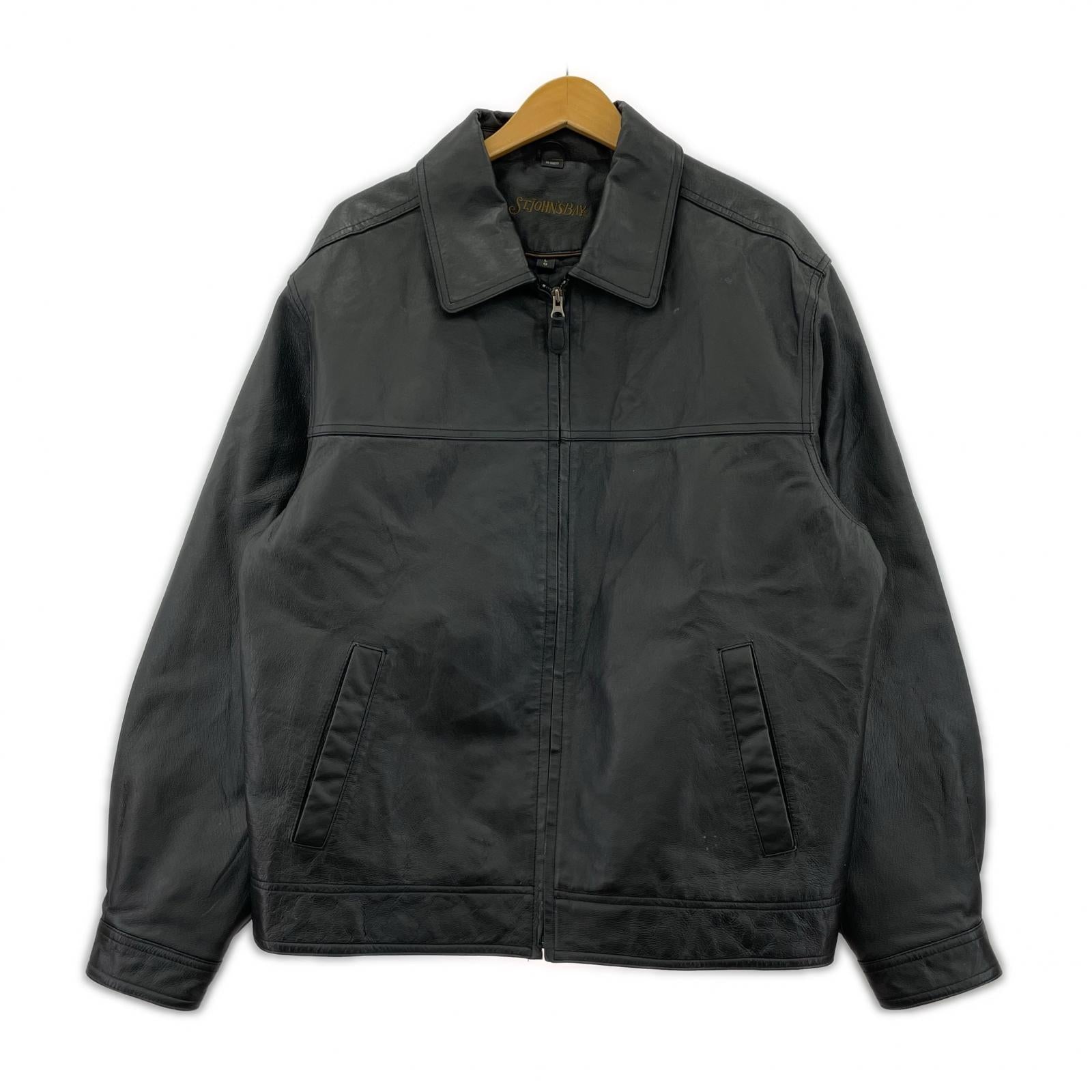 レザージャケット 90-00s ST.JOHN'S BAY BLK L L ブラック