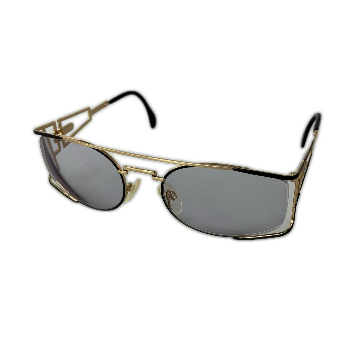 その他アクセサリー CAZAL 度入り 967 ダブルブリッジサングラス 黒×金