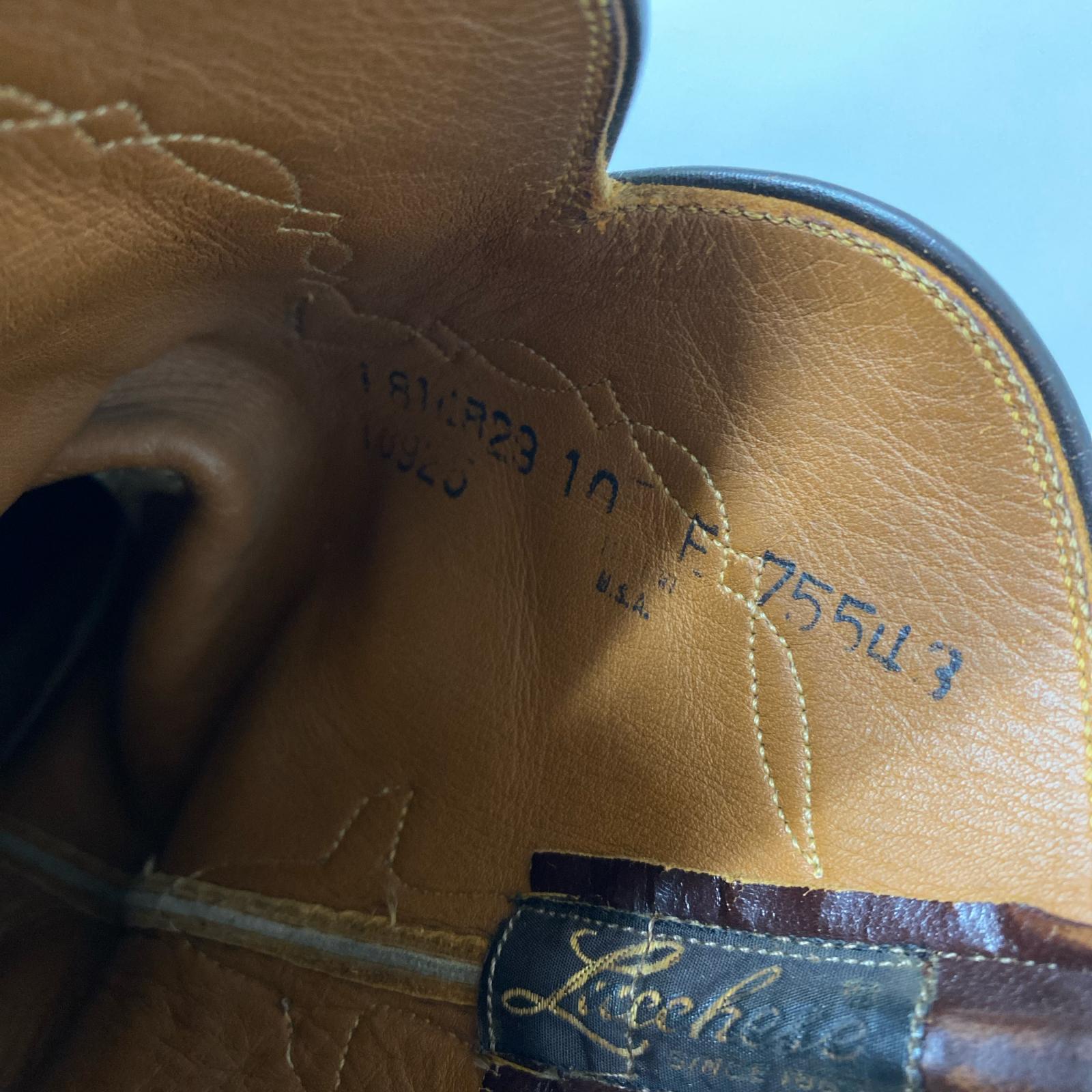 ブーツ Lucchese ウエスタンブーツ 茶 (10E) ブラウン