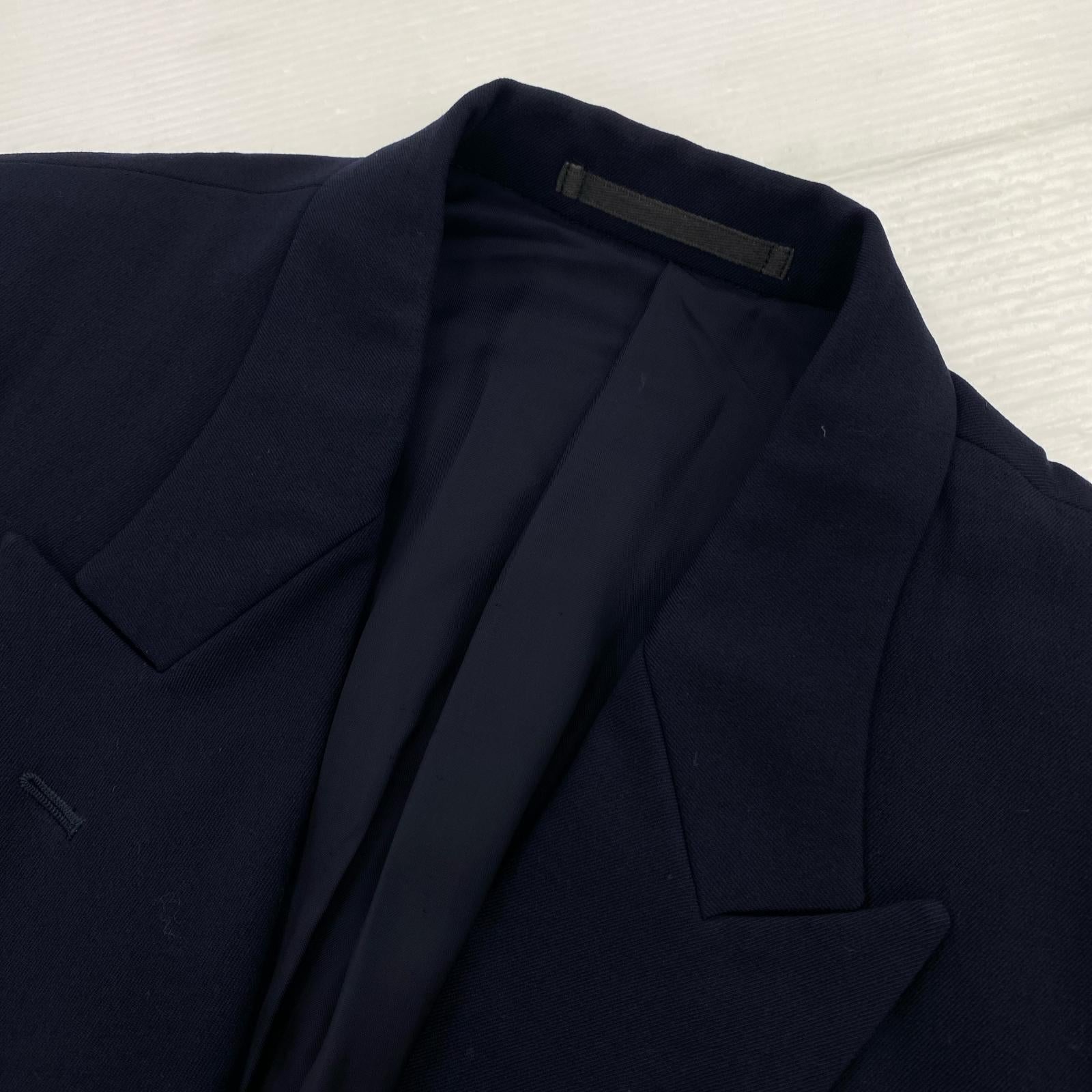 テーラードジャケット HOMME PLUS 80s ウールギャバジンダブルジャケット M M ネイビー