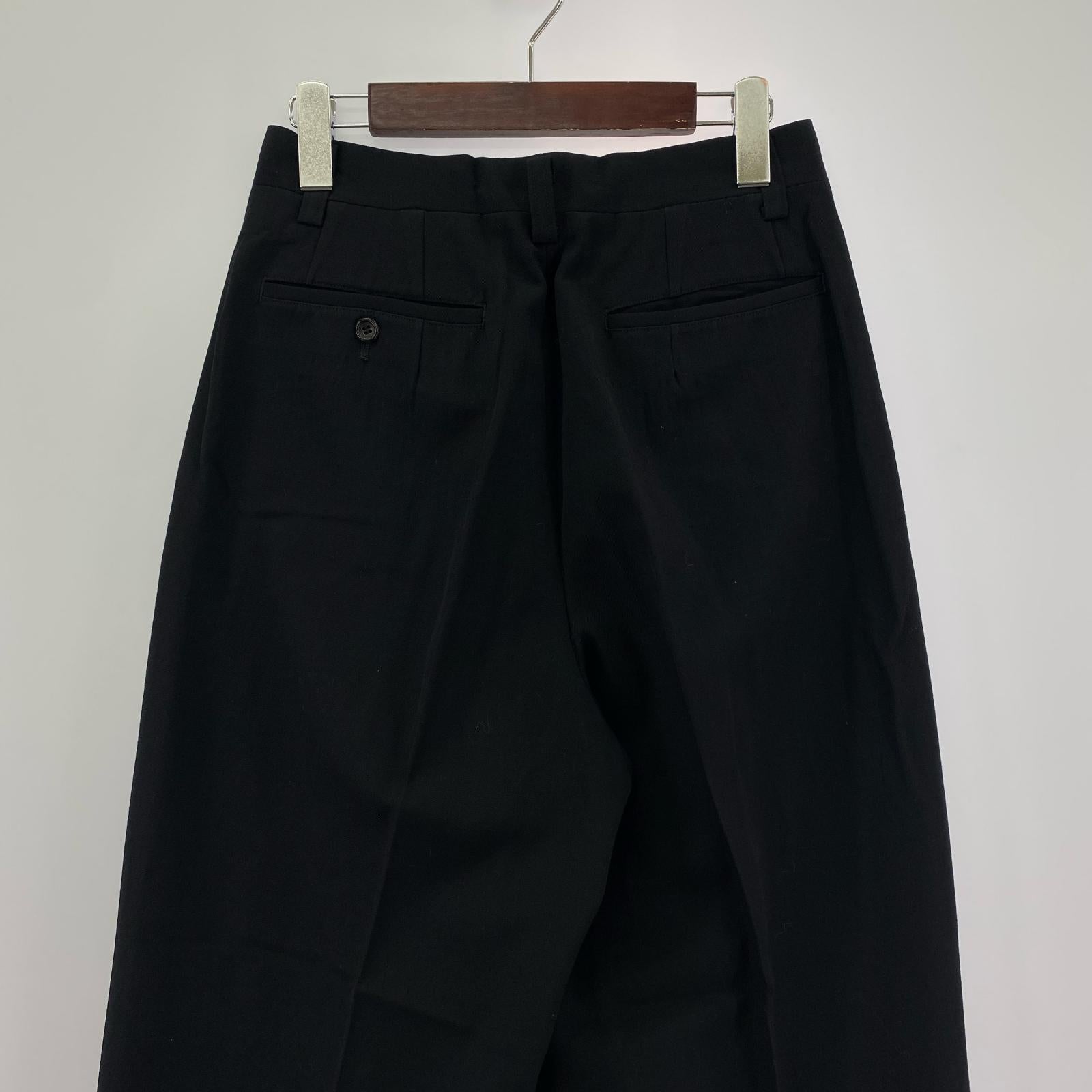 パンツ 80s ウール2タックスラックス 黒 M M ブラック