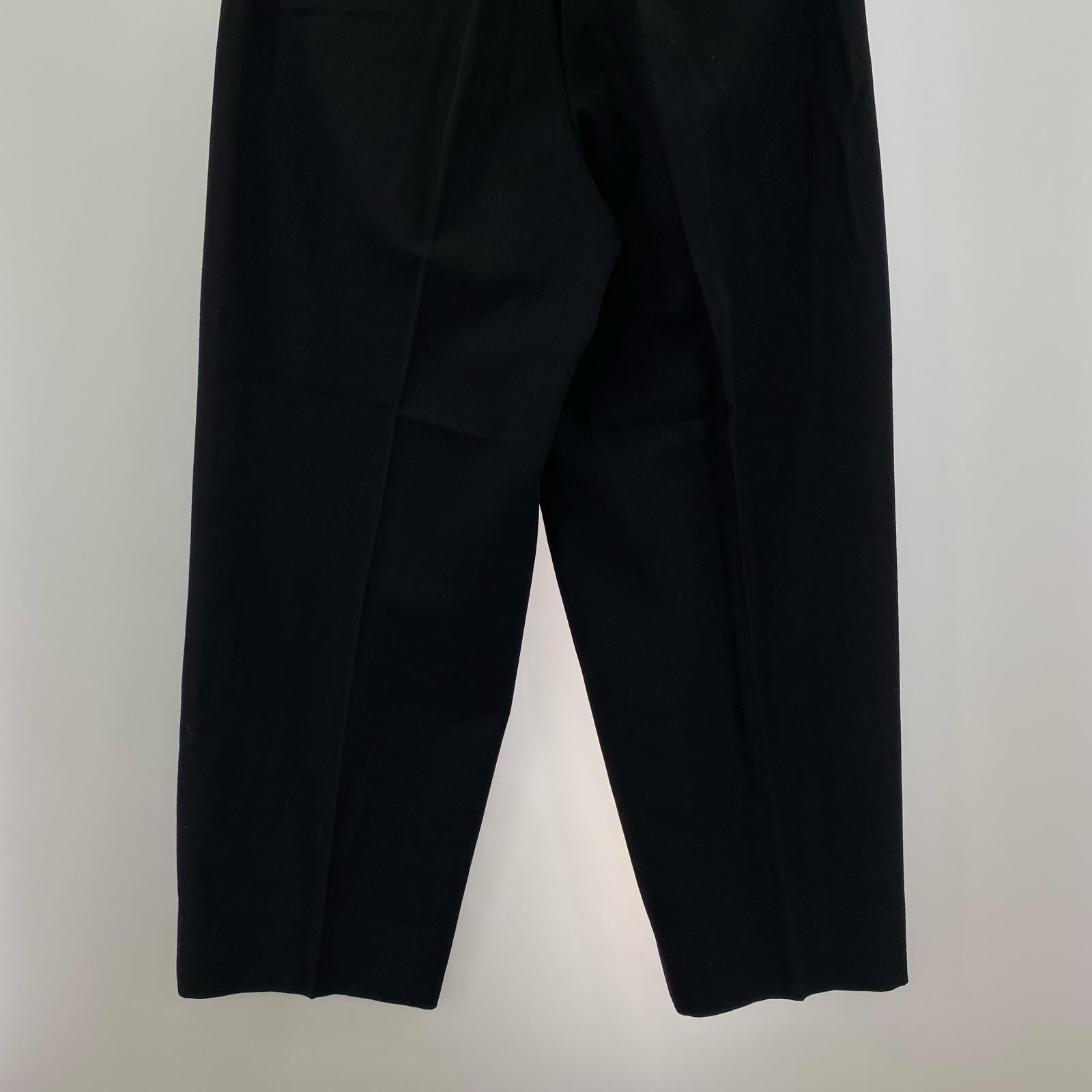 パンツ 80s ウール2タックスラックス 黒 M M ブラック