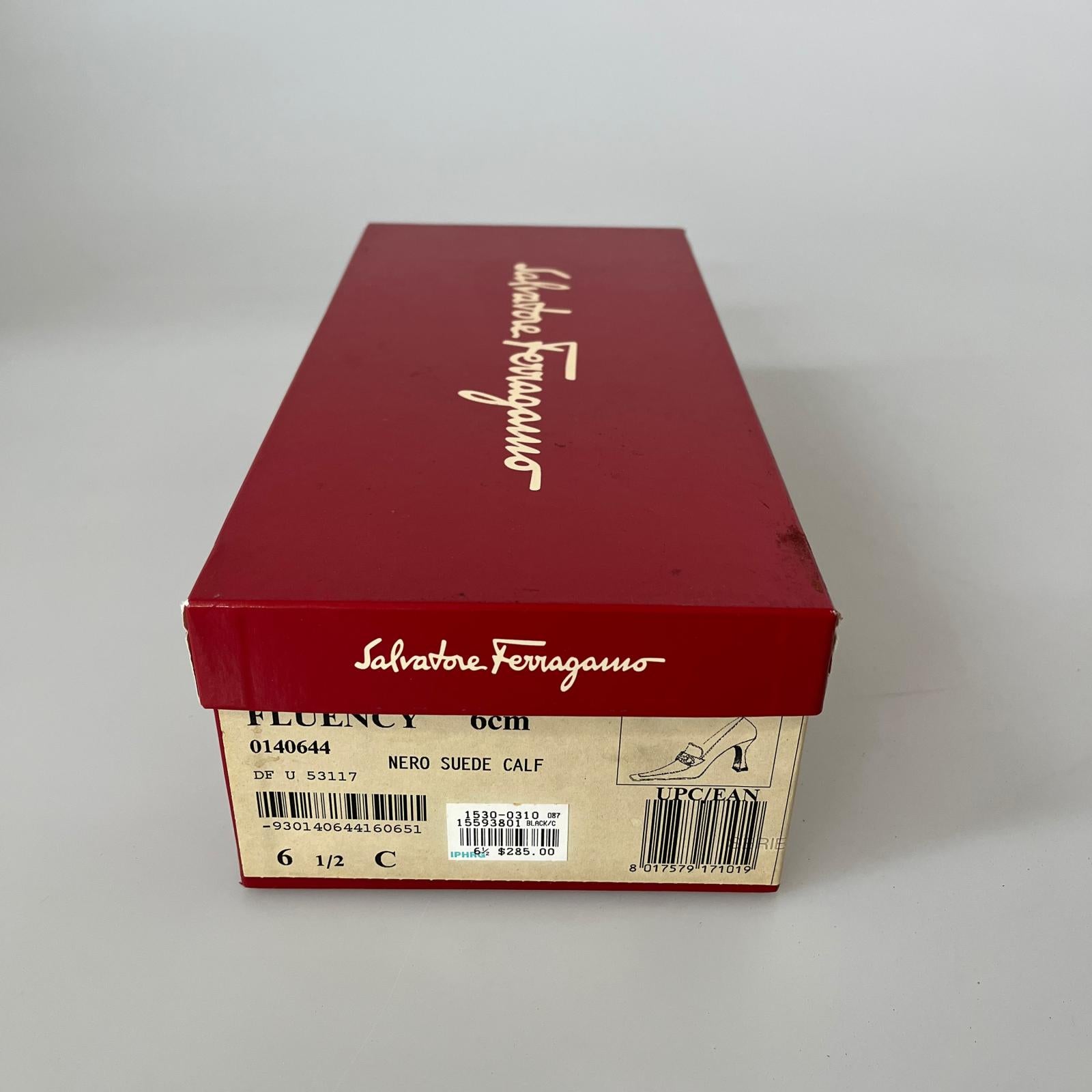 S.Ferragamo FLUENCY ガンチーニ スエードカーフパンプス 6 1/2 ブラック