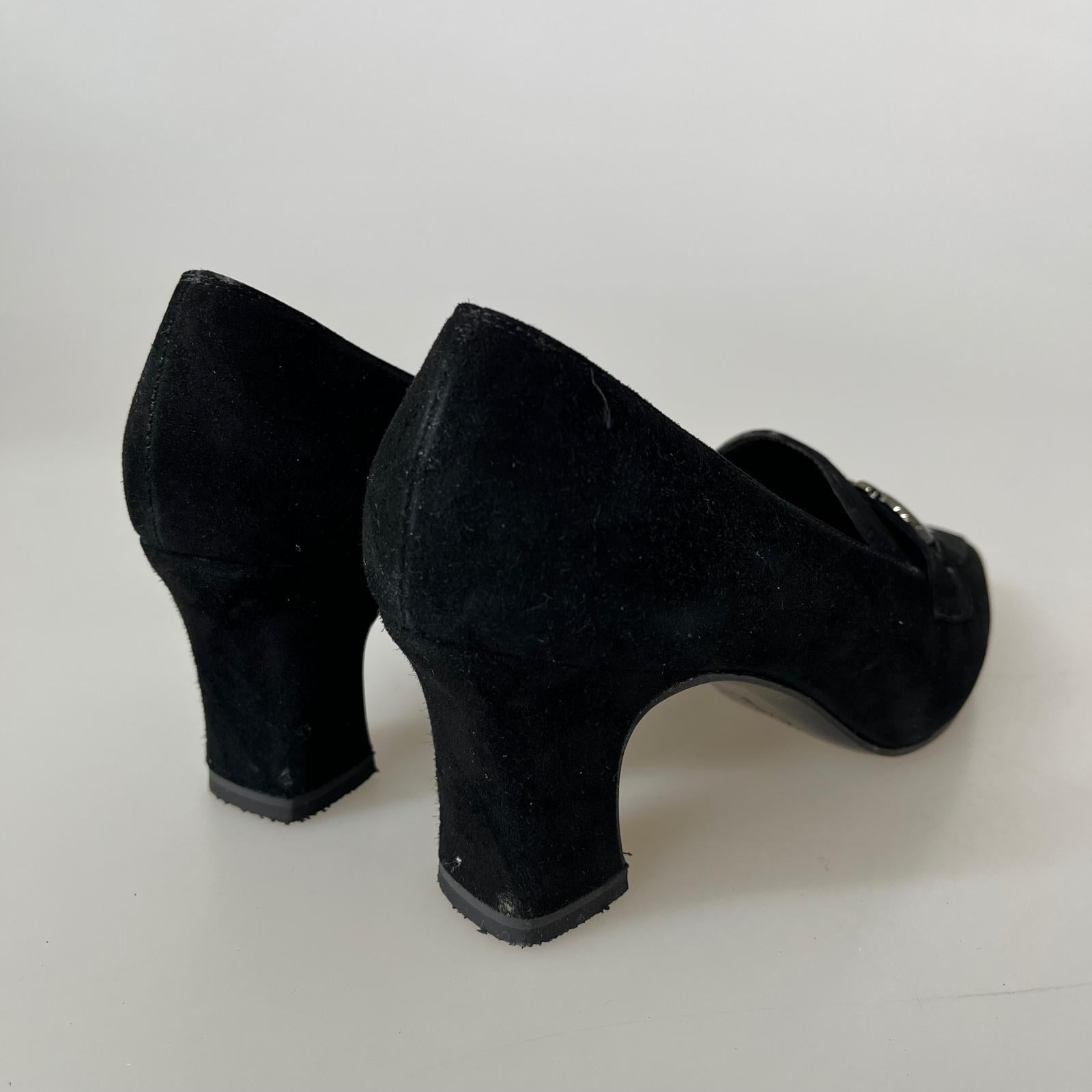 S.Ferragamo FLUENCY ガンチーニ スエードカーフパンプス 6 1/2 ブラック