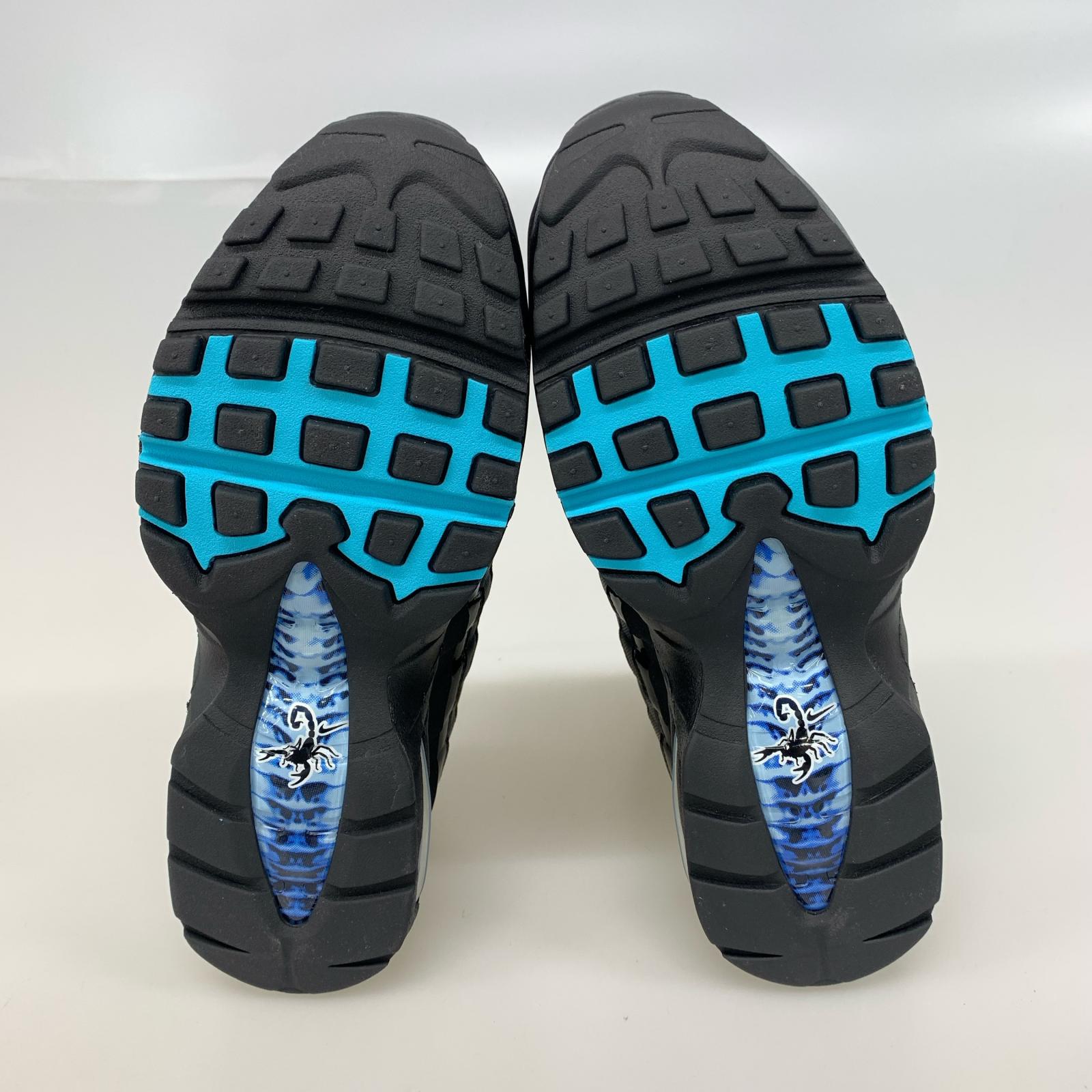 スニーカー NIKE Air Max 95 Big Bubble QS Scorpion 28.0 ブラック×ブルー 28cm (US10 UK9 1/2 EU46)