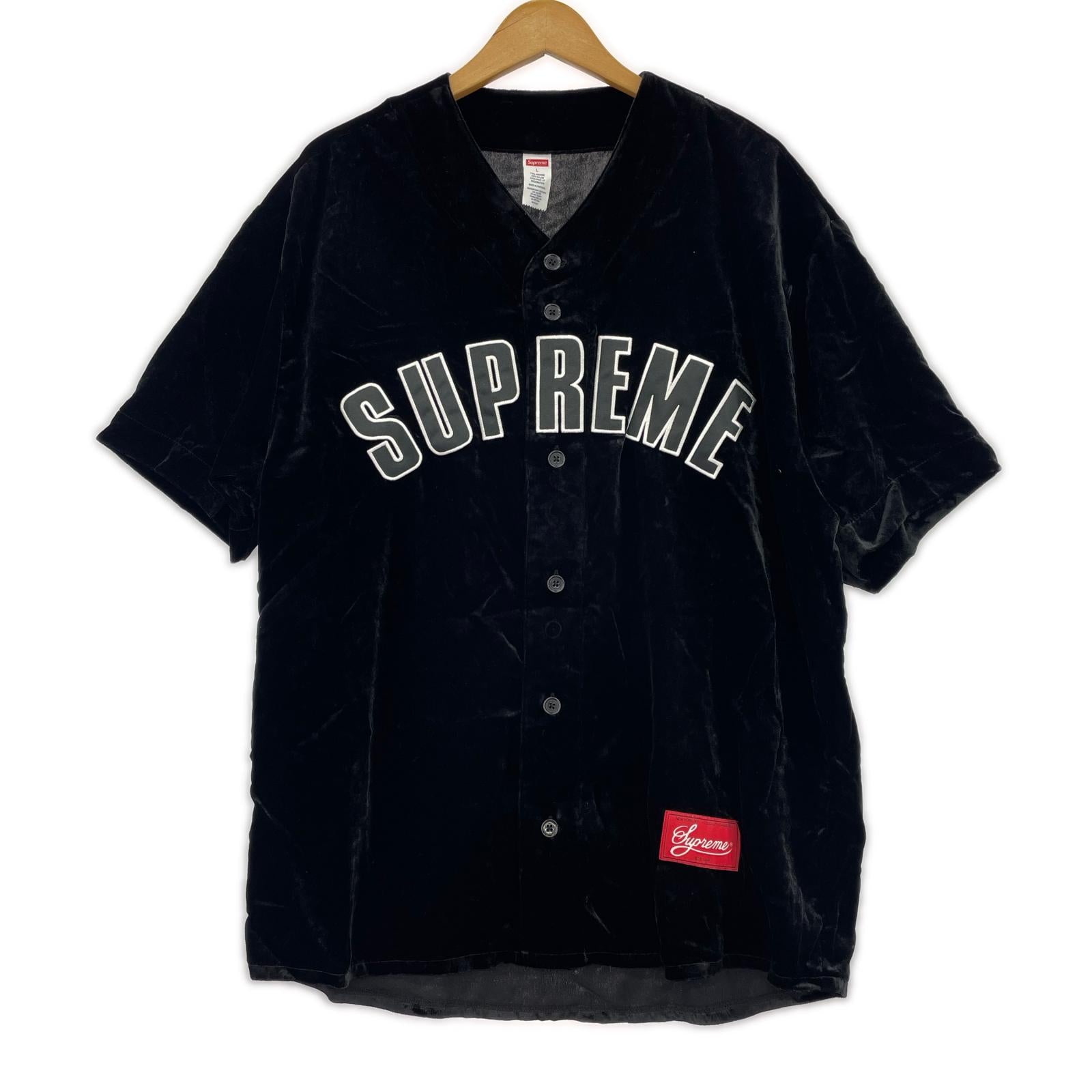半袖シャツ Supreme 25SS Velvet Baseball Jersey black (L) L ブラック