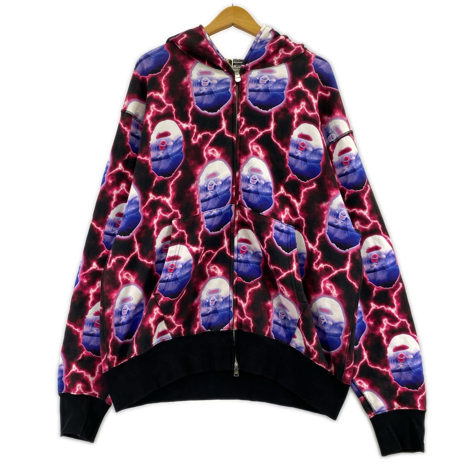 パーカー BAPE LIGHTNING/フルジップパーカー/Ｌ L