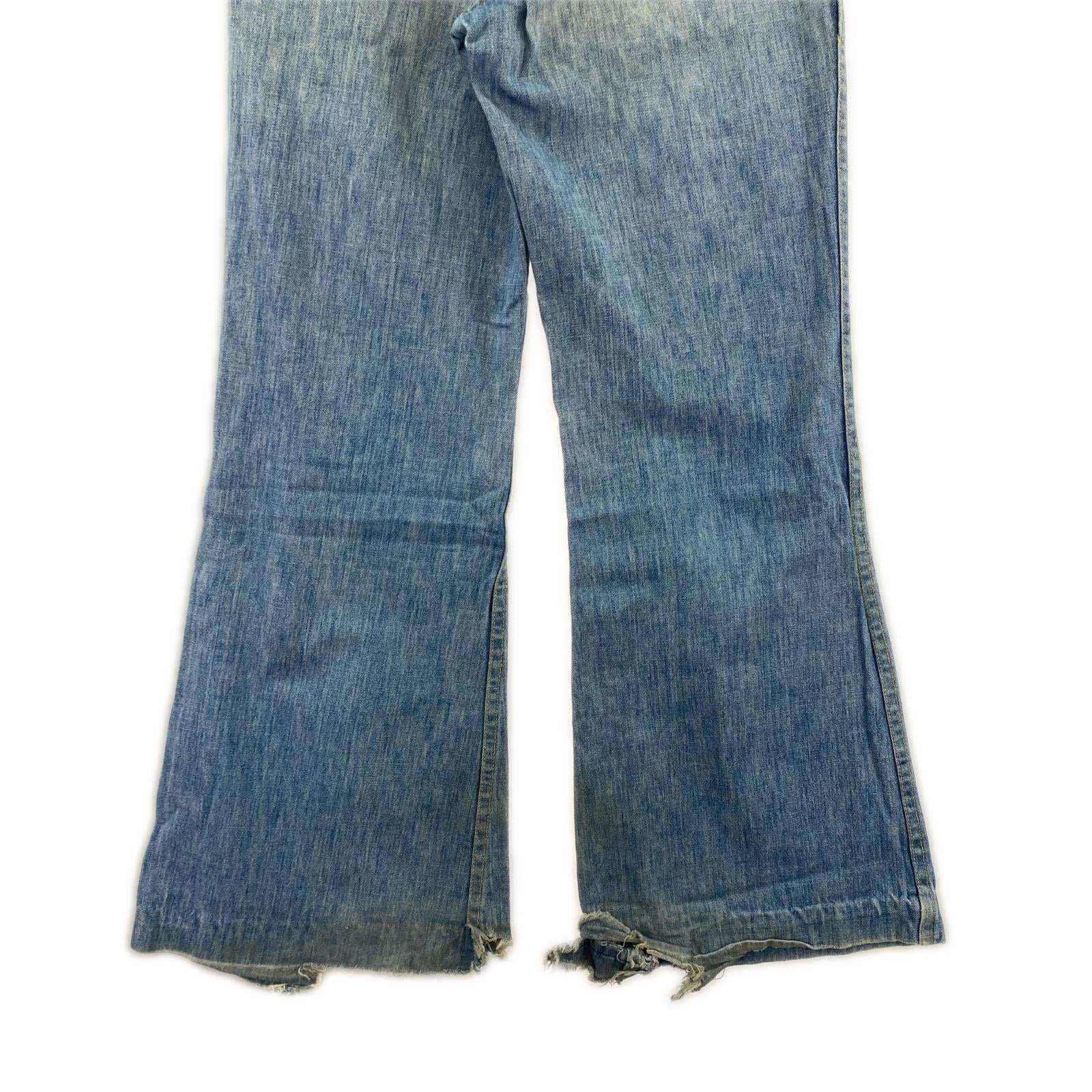 デニムパンツ 70s ブーツカット IDEAL ZIP ブルー