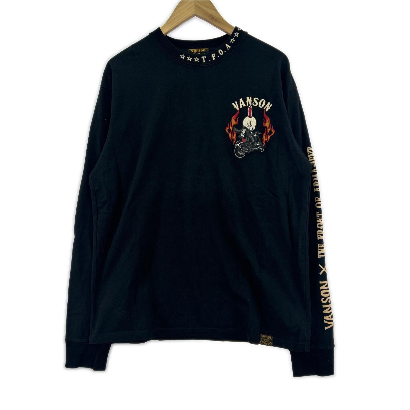 長袖Ｔシャツ 刺繍 T.F.O.A L/S ブラック