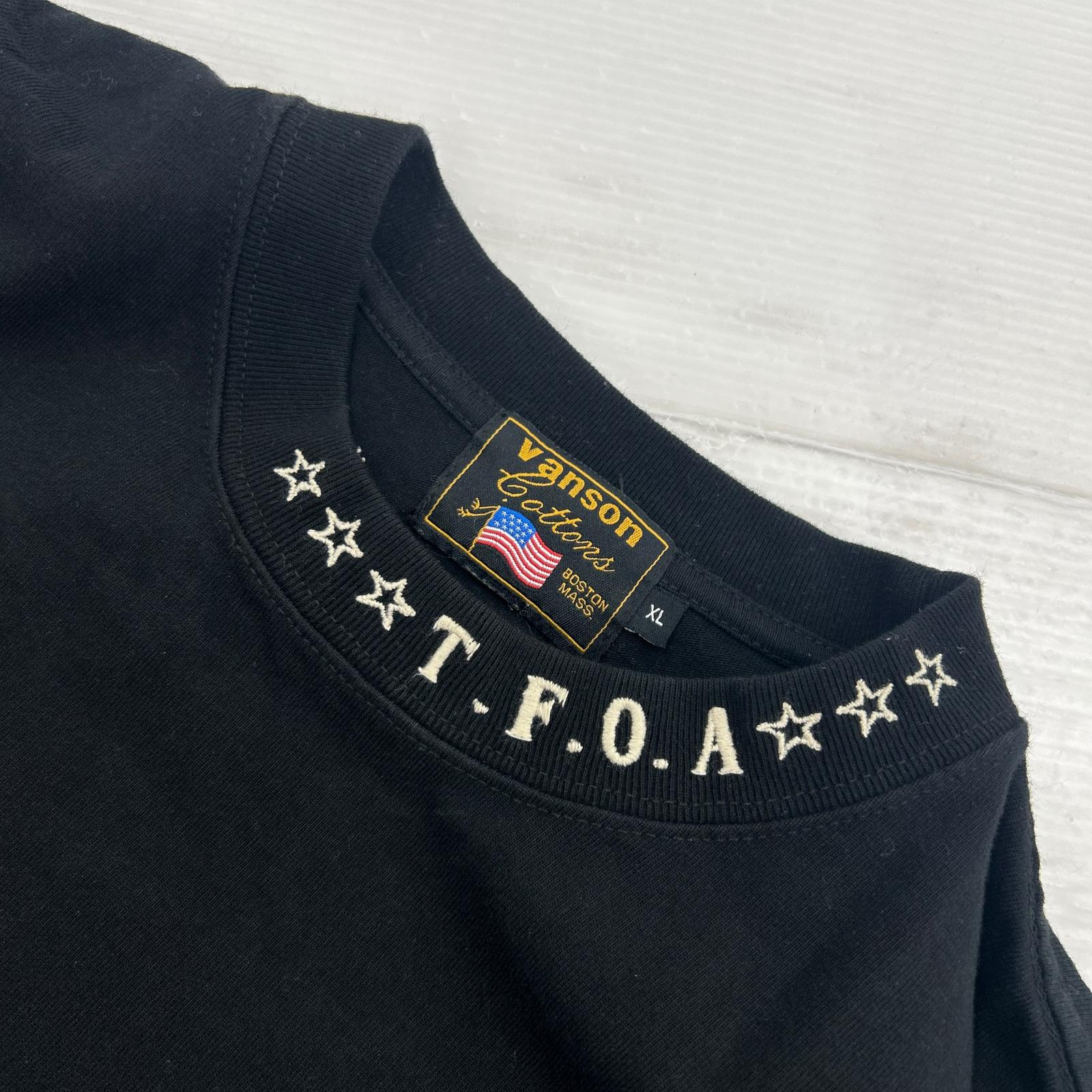 長袖Ｔシャツ 刺繍 T.F.O.A L/S ブラック