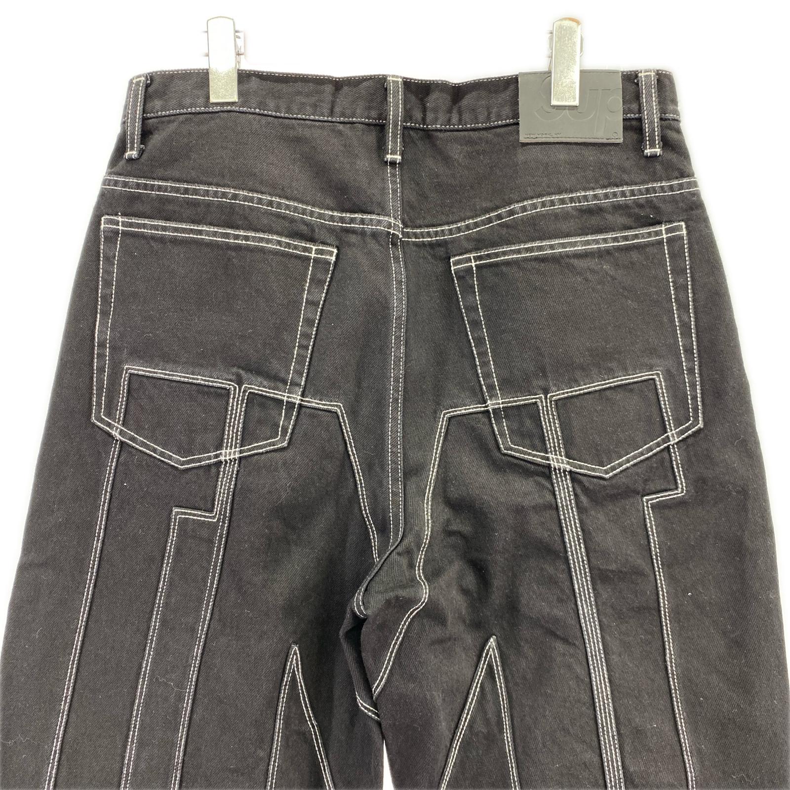 デニムパンツ 26SS/ Inset Spellout Baggy Jean/W30/BLK 30 ブラック