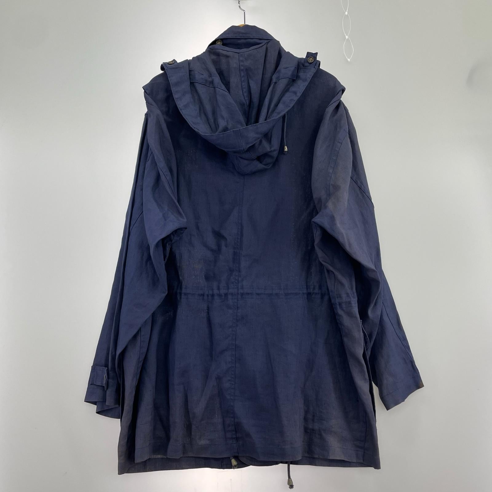 ジャケット BARNEYS NEWYORK BASCO リネンサファリジャケット NVY M ネイビー