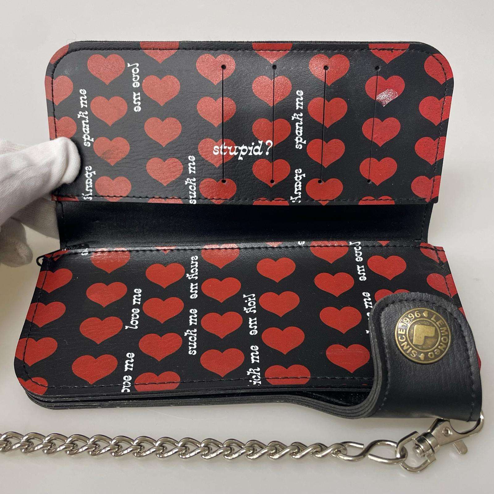 長財布 LEMONAed スタッズウォレットチェーン付き長財布 ブラック