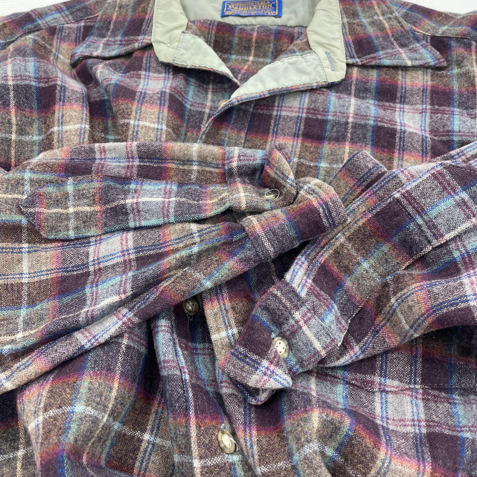 長袖シャツ 70s Board Shirt/紫系/L L