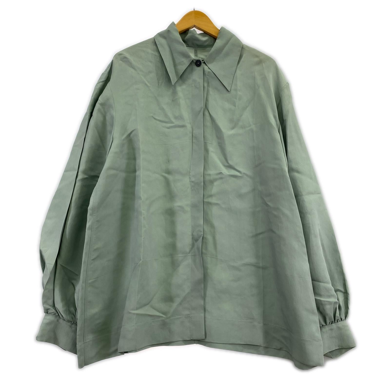 長袖シャツ JIL SANDER レーヨンシルク混シャツ 38 セージグリーン