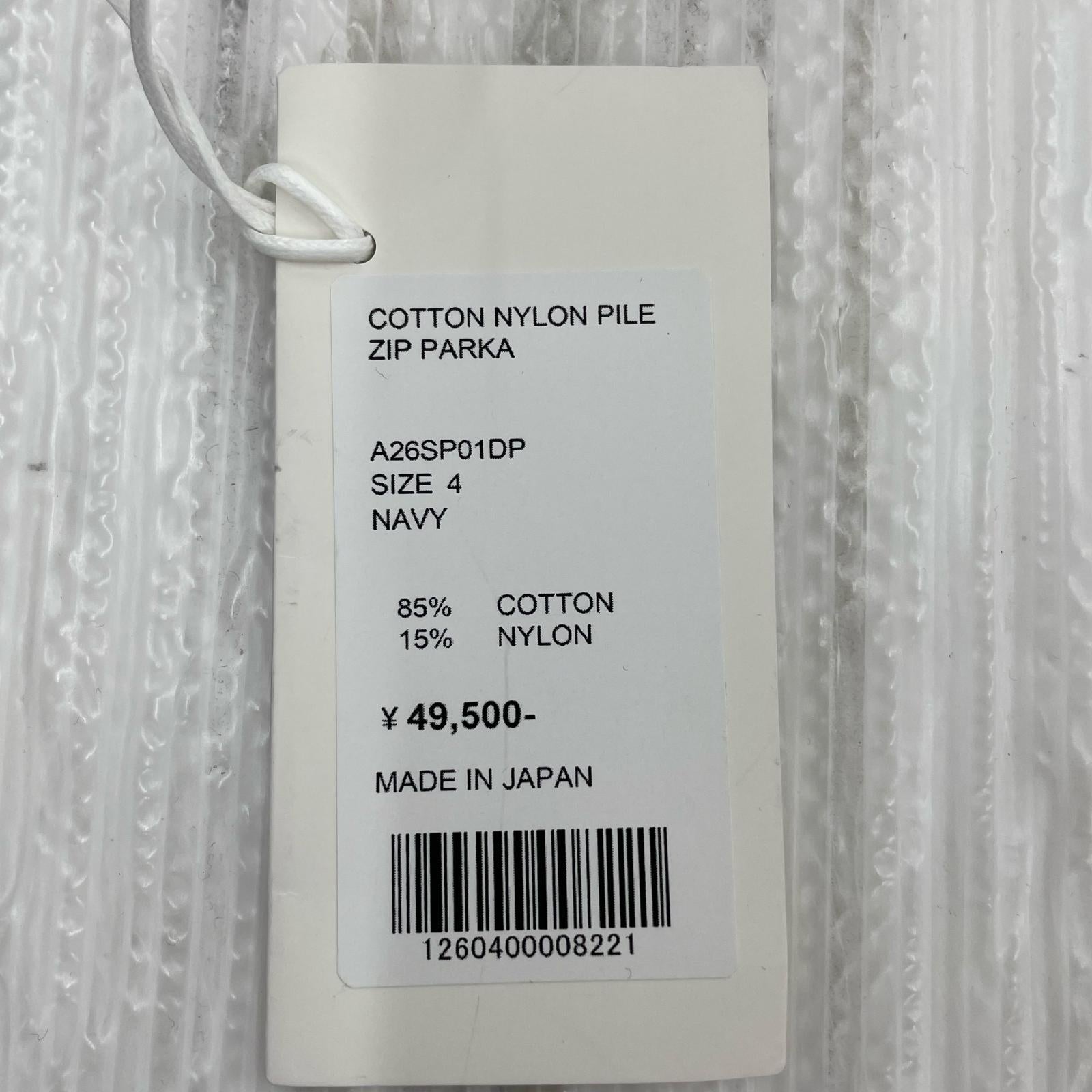 パーカー COTTON NYLON PILE ZIP PARKA