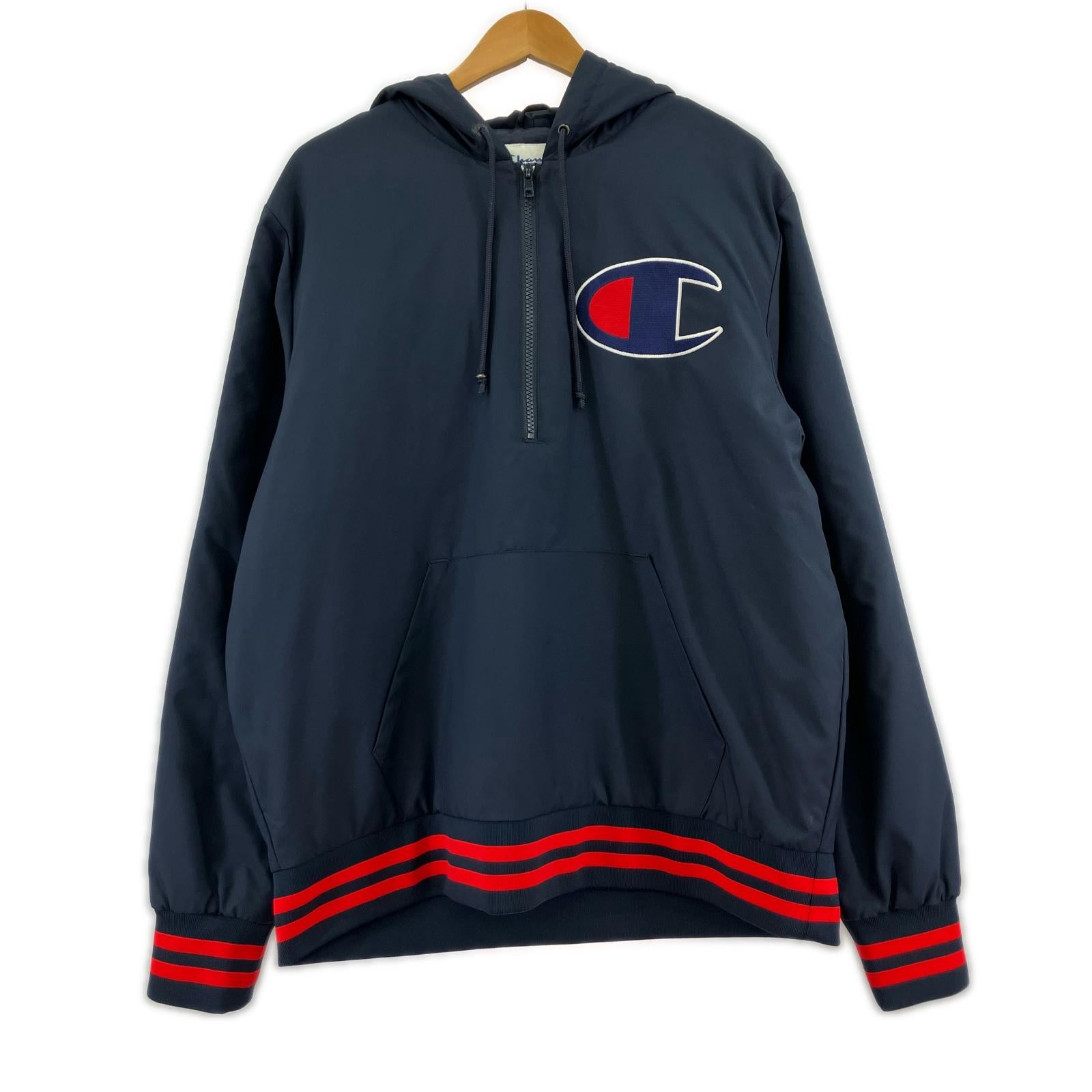 ジャケット Champion 12AW Half Zip Pull Over 紺 L L