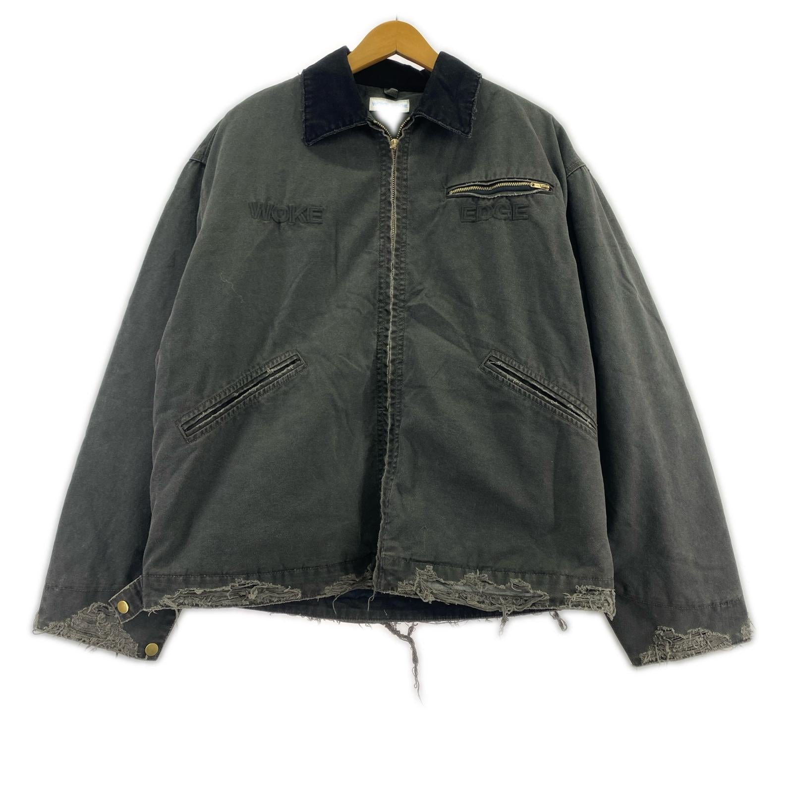 ジャケット WOKE EDGE Workers Jacket ダックワークジャケット XL 黒 ブラック