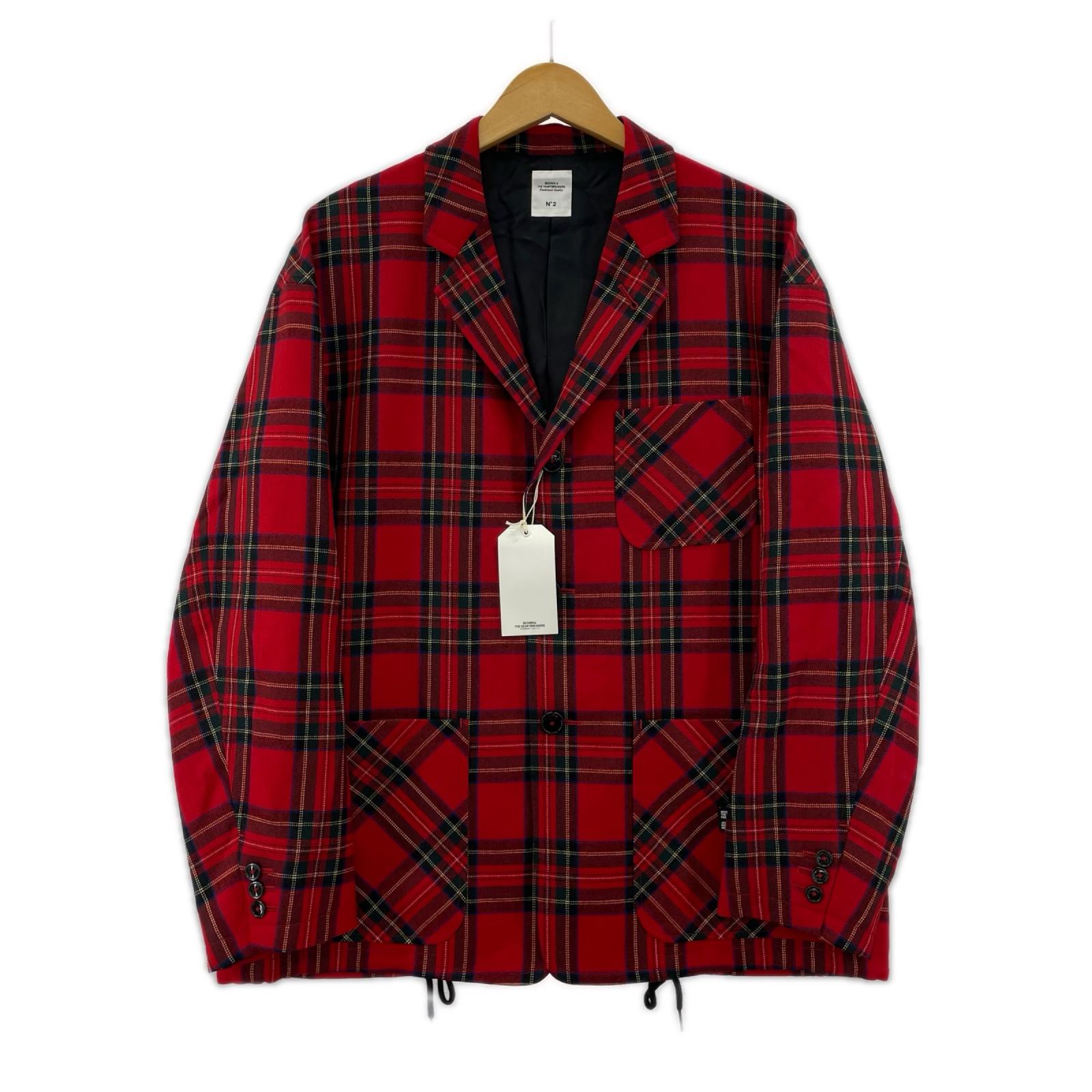 テーラードジャケット 4B Wool Flannel Taylor Jacket/2/ﾁｪｯｸ レッド