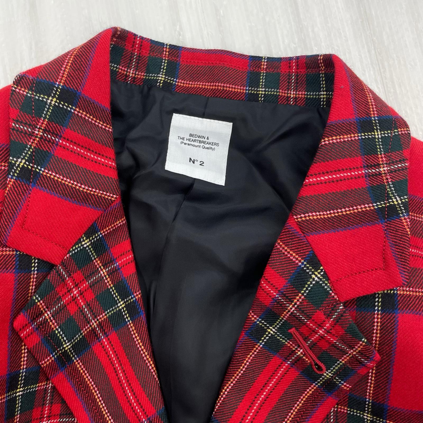 テーラードジャケット 4B Wool Flannel Taylor Jacket/2/ﾁｪｯｸ レッド