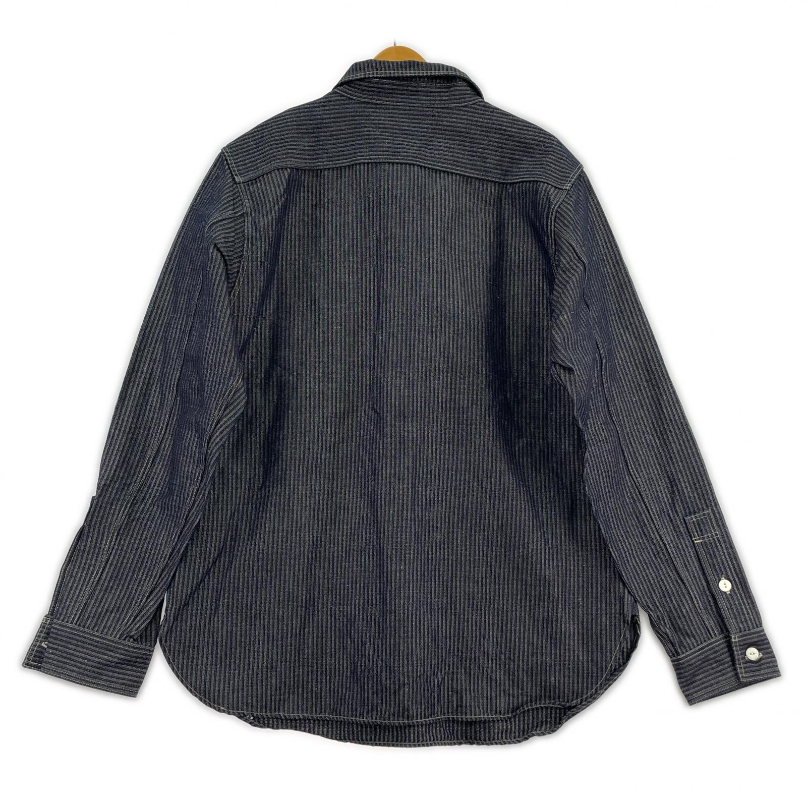 長袖シャツ Dapper's ストライププルオーバー チンスト（L) ブラック