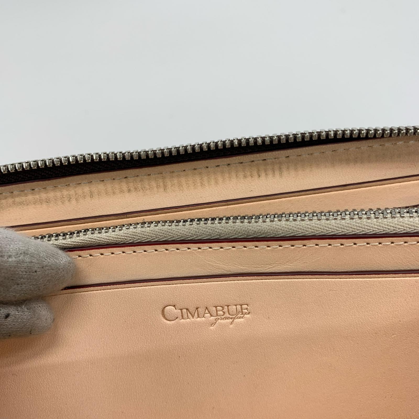 長財布 CIMABUE　茶　ラウンドジップ ブラウン