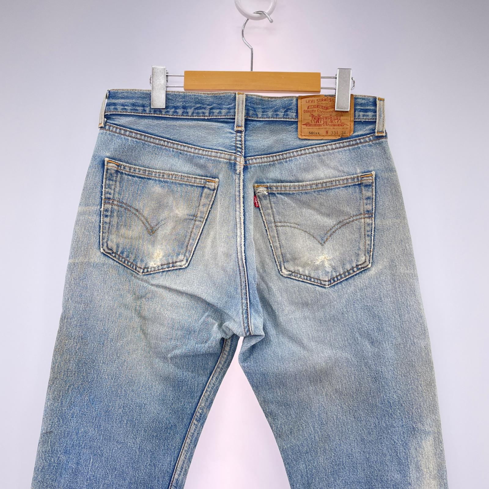 デニムパンツ 90s 501xx USA製 ボタン裏653 W33 33 ブルー