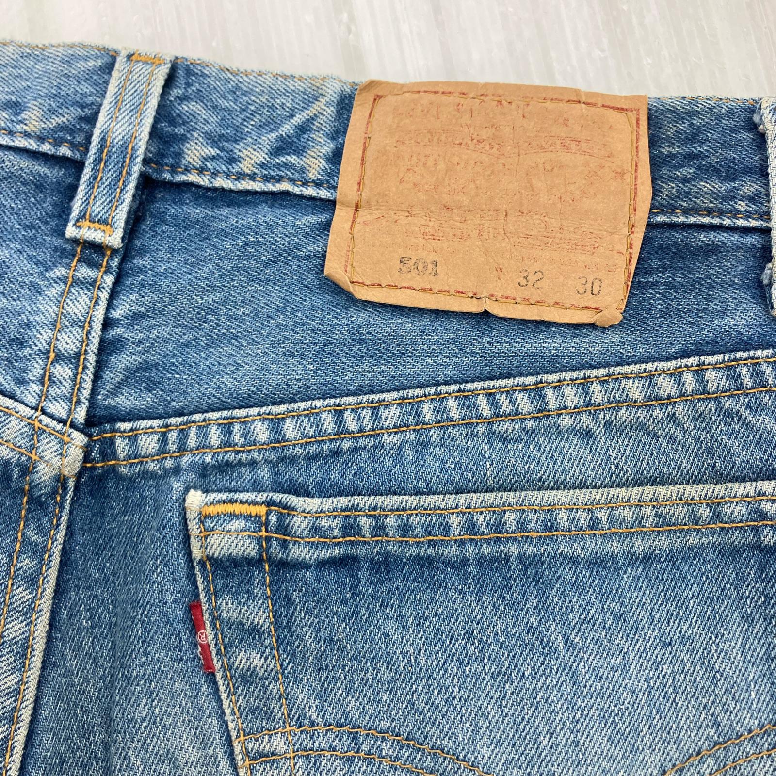 デニムパンツ 90s 501 USA製 ボタン裏520 W32 32 ブルー