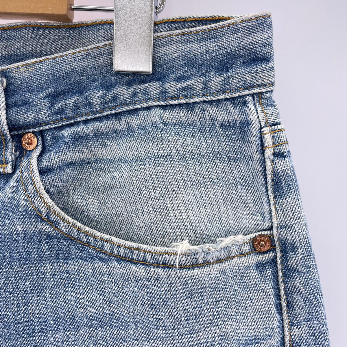 デニムパンツ 90s 501 USA製 ボタン裏552 W34 34 ブルー