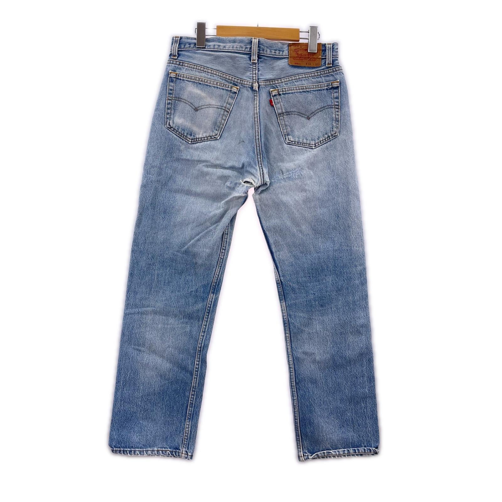 デニムパンツ 90s 501 USA製 ボタン裏552 W34 34 ブルー
