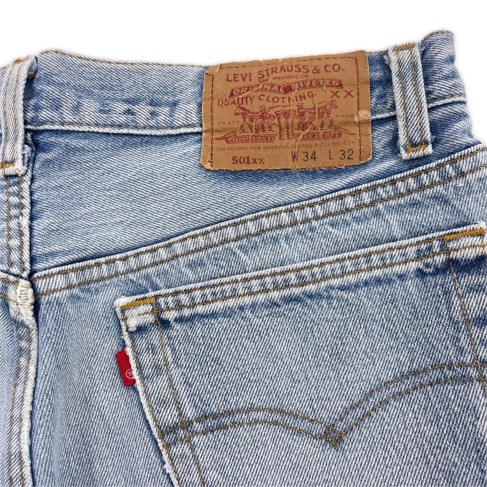 デニムパンツ 90s 501 USA製 ボタン裏552 W34 34 ブルー