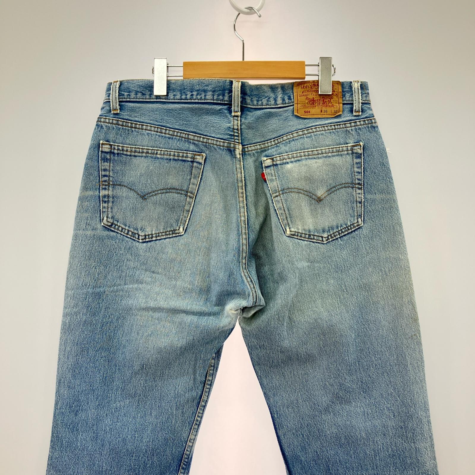 デニムパンツ 90s 501 USA製 ボタン裏553 W36 36 ブルー