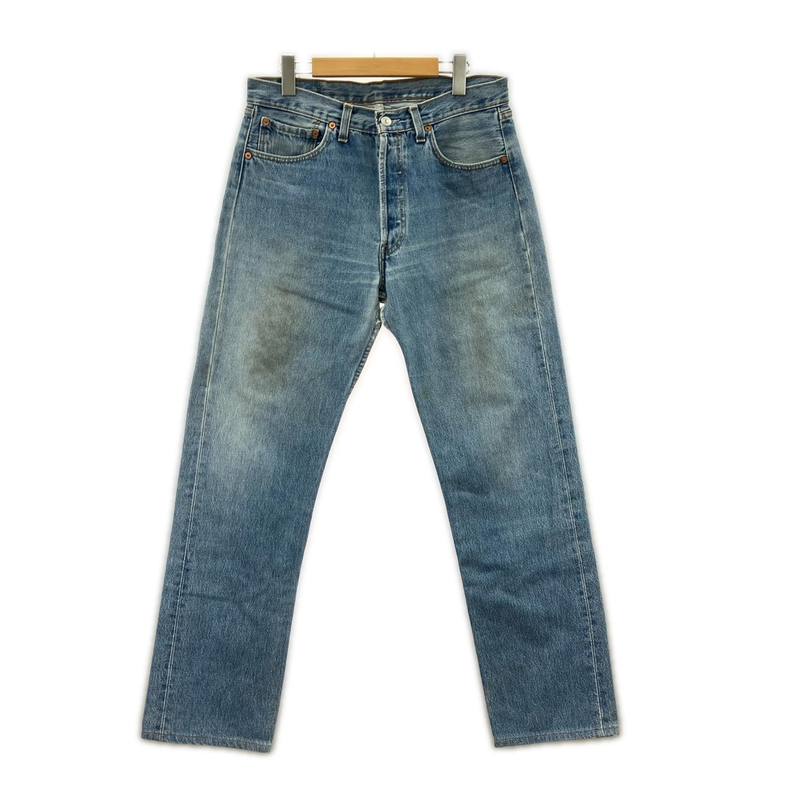 デニムパンツ 90s 501 UK製 ボタン裏311 W33 33 ブルー