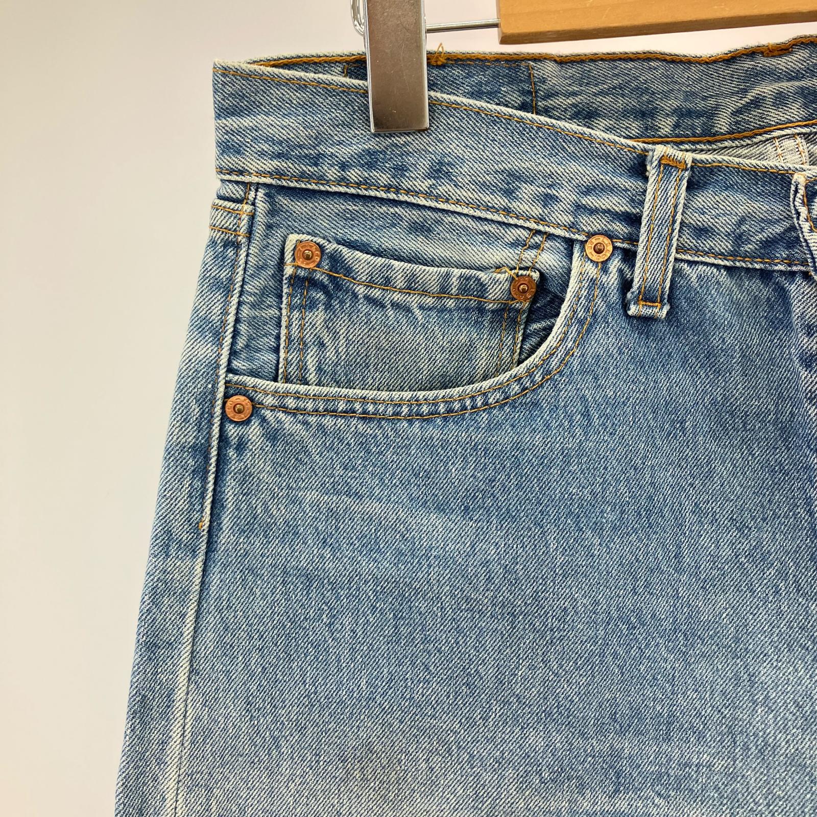 デニムパンツ 90s 501 UK製 ボタン裏311 W33 33 ブルー
