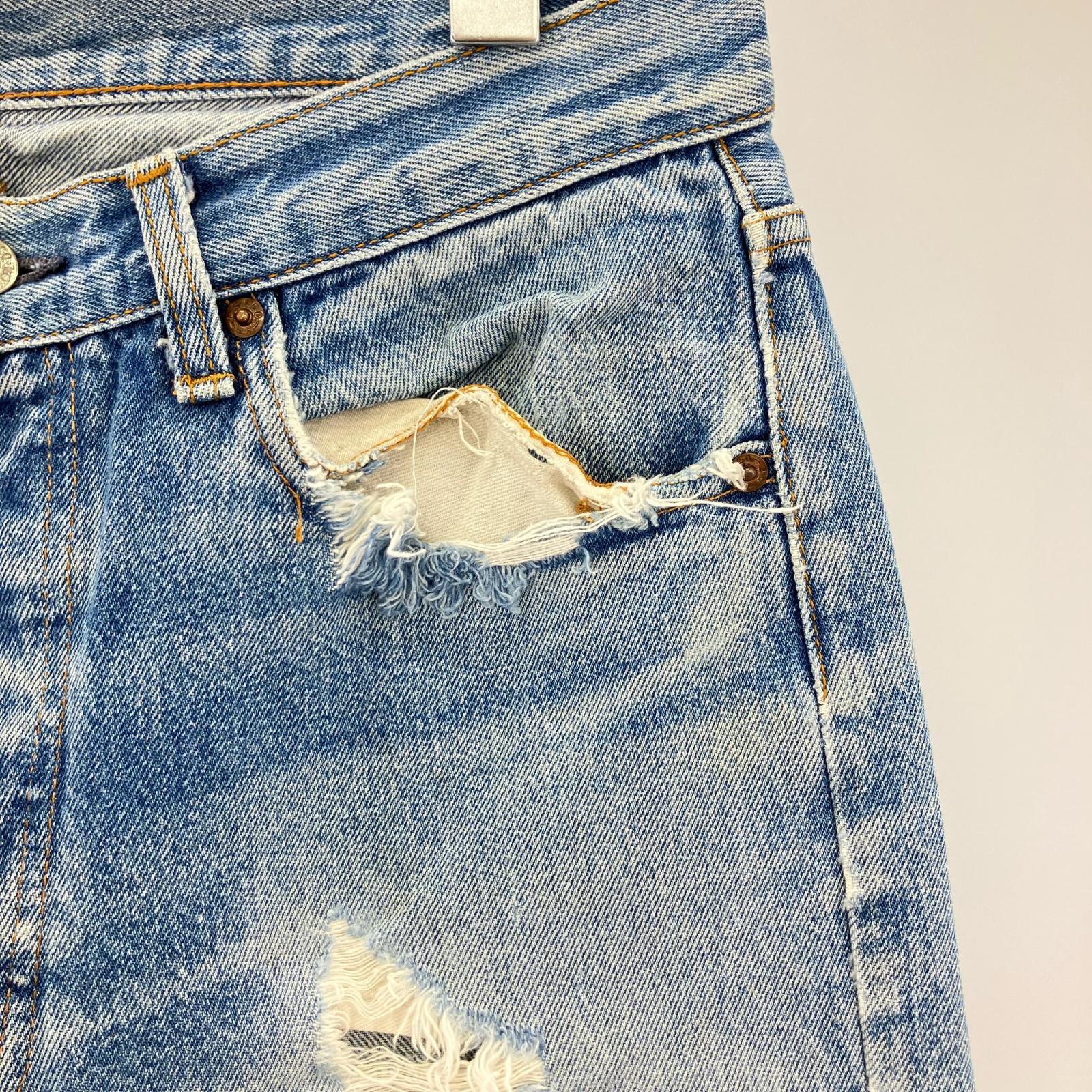 デニムパンツ 80s 501 USA製 ボタン裏653 W34 34 ブルー