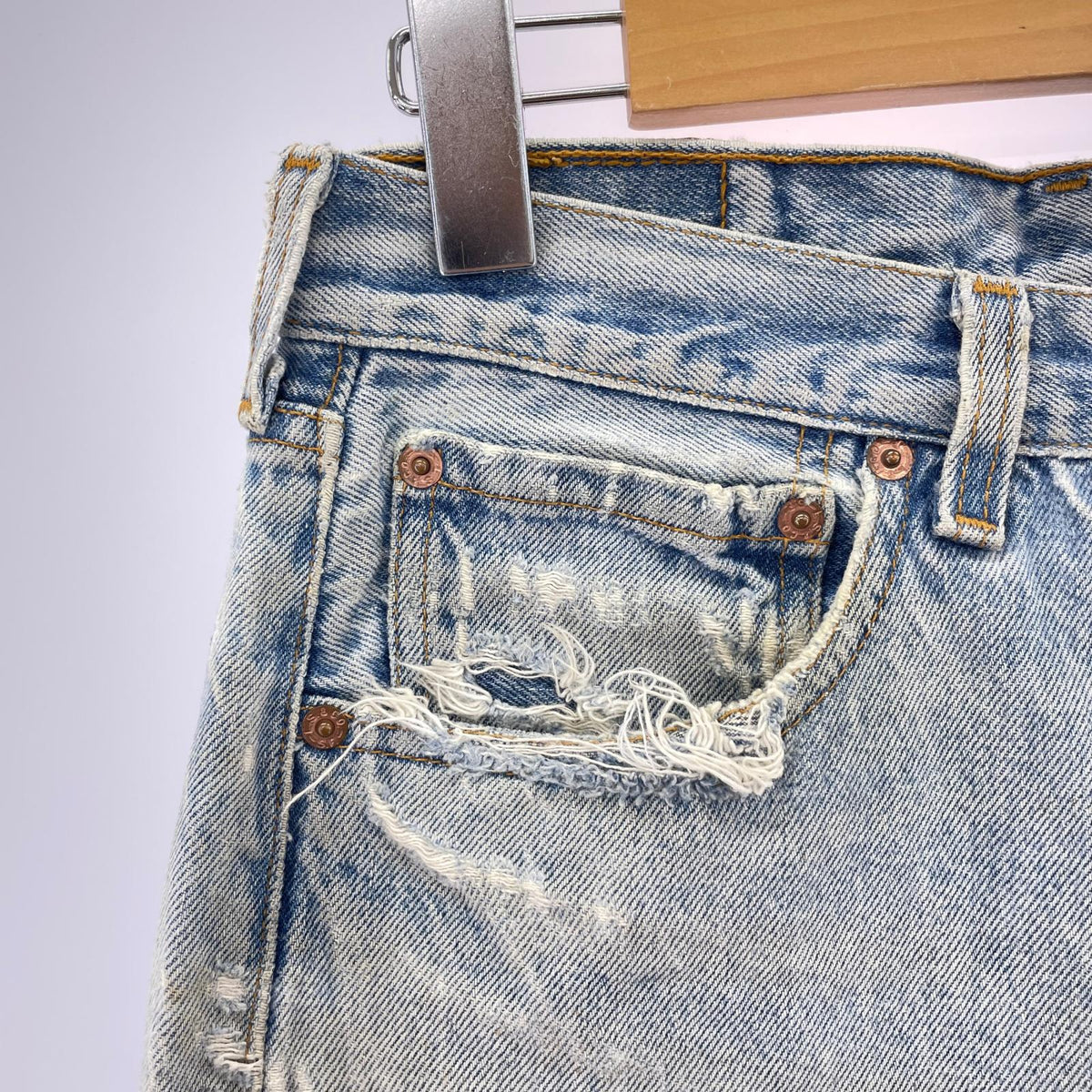 デニムパンツ 90s 501 USA製 ボタン裏552 W32 32 ブルー