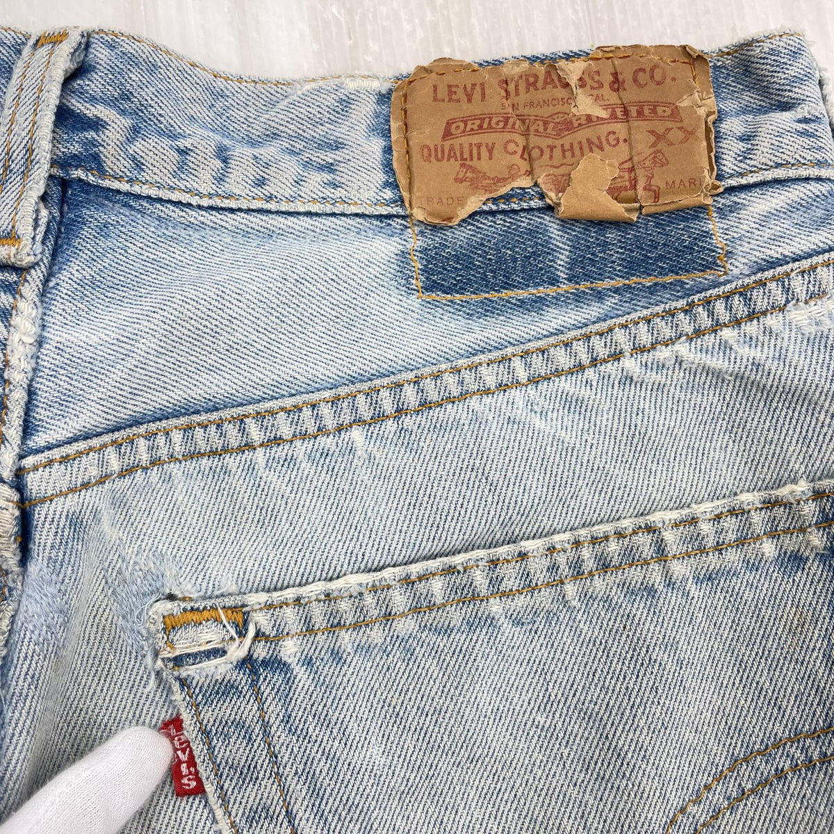 デニムパンツ 90s 501 USA製 ボタン裏552 W32 32 ブルー