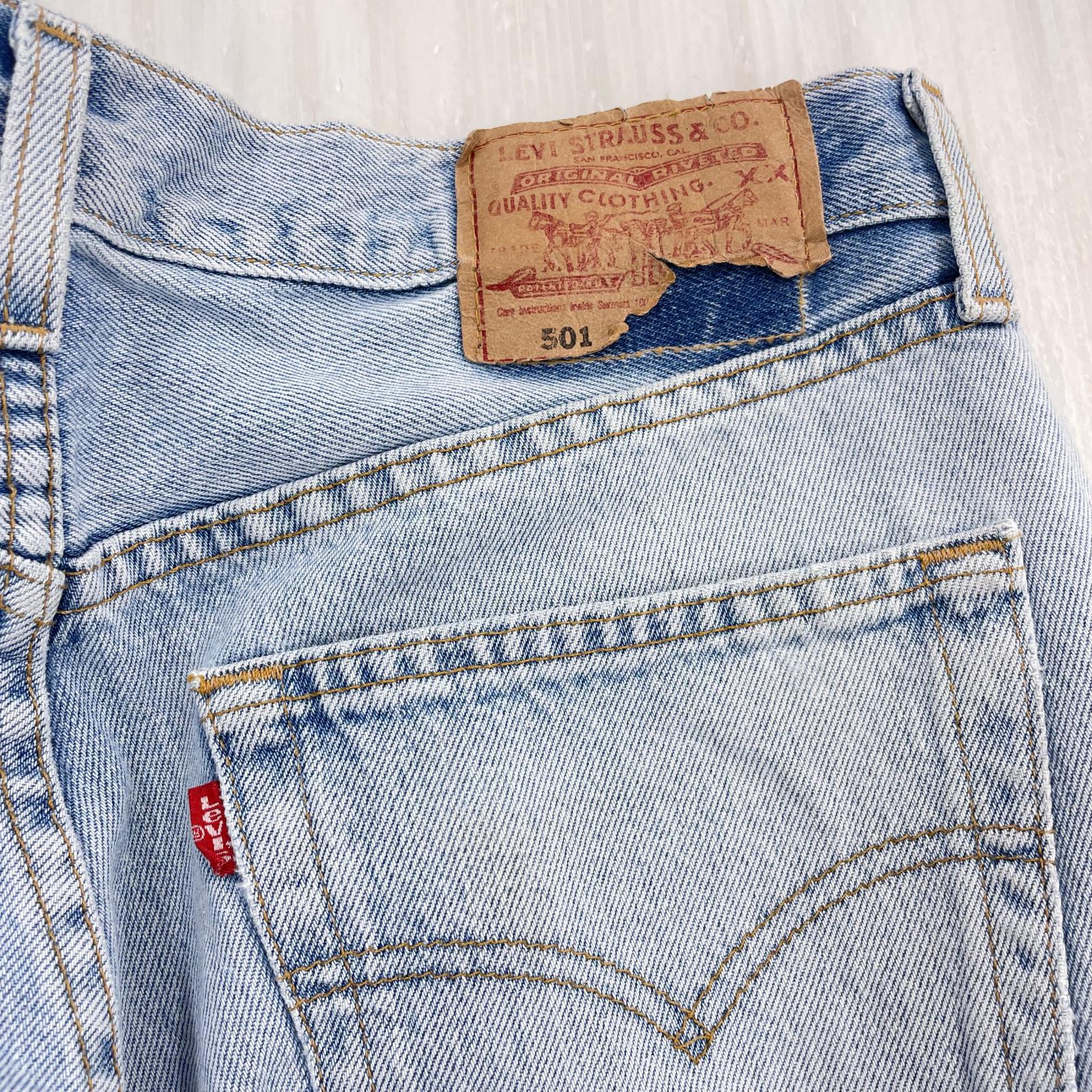 デニムパンツ 90s 501 USA製 ボタン裏552 W32 32 ブルー