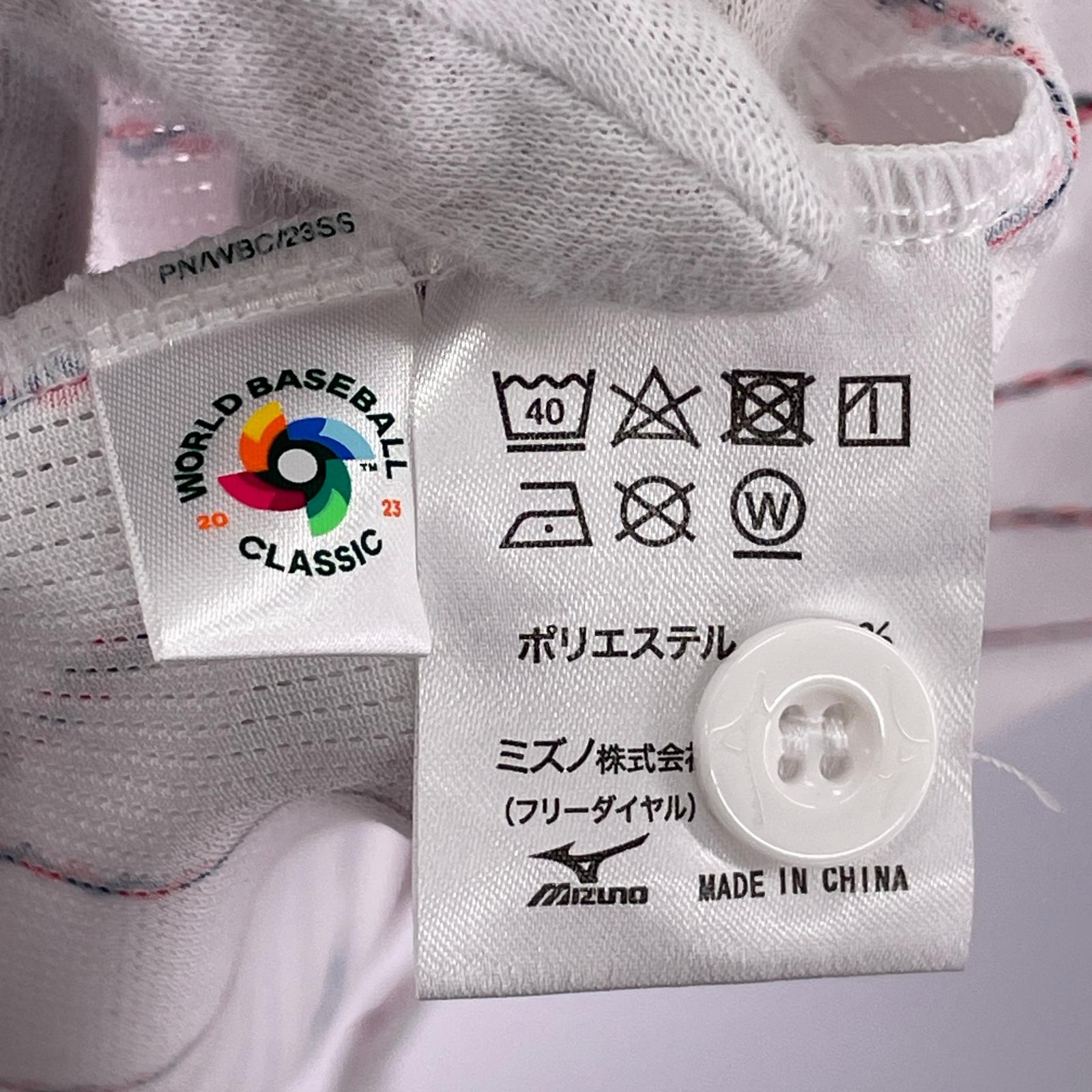 半袖シャツ ミズノ WBC 大谷翔平 刺繍　（M） M ホワイト