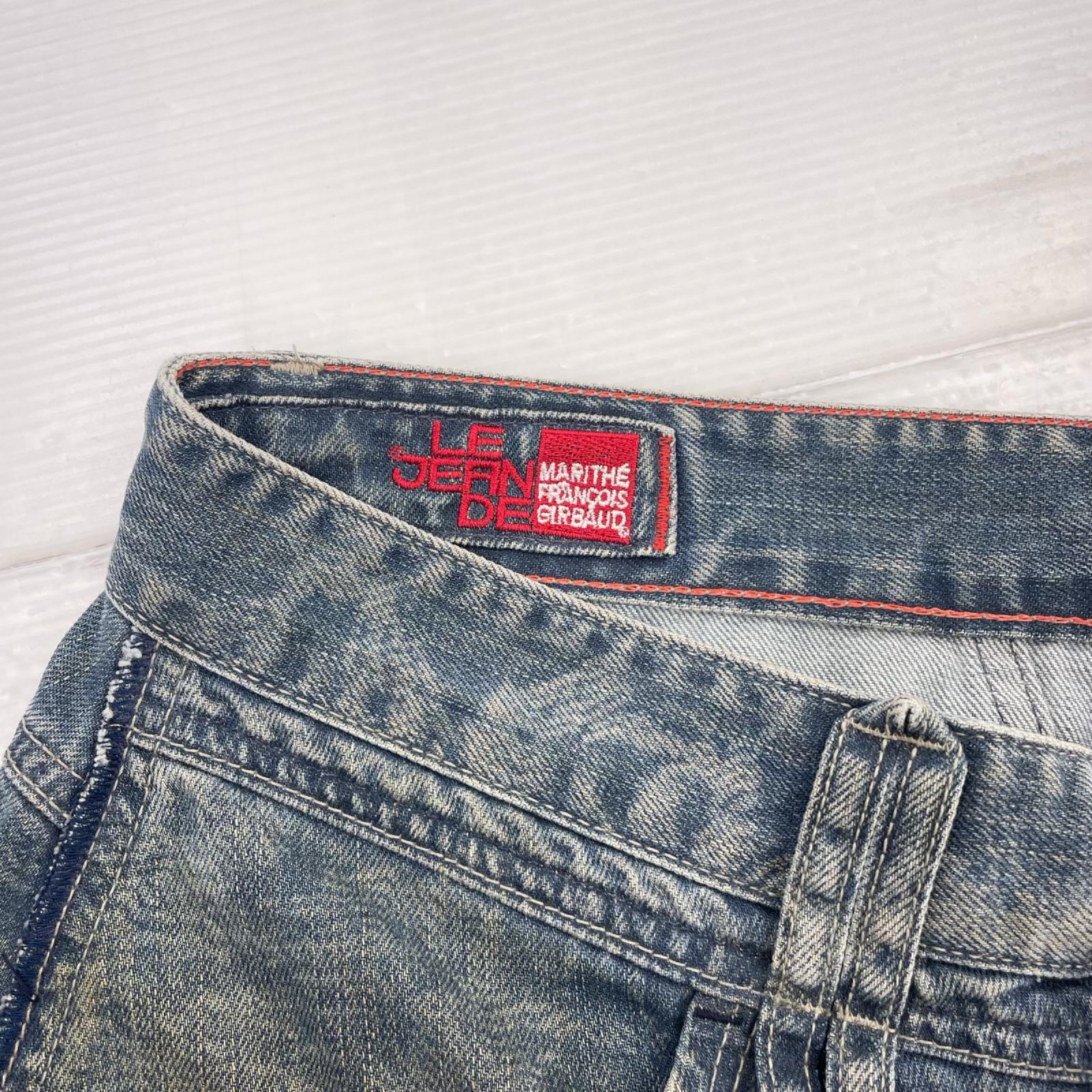 デニムパンツ 立体裁断 切替デザイン (M) M ネイビー