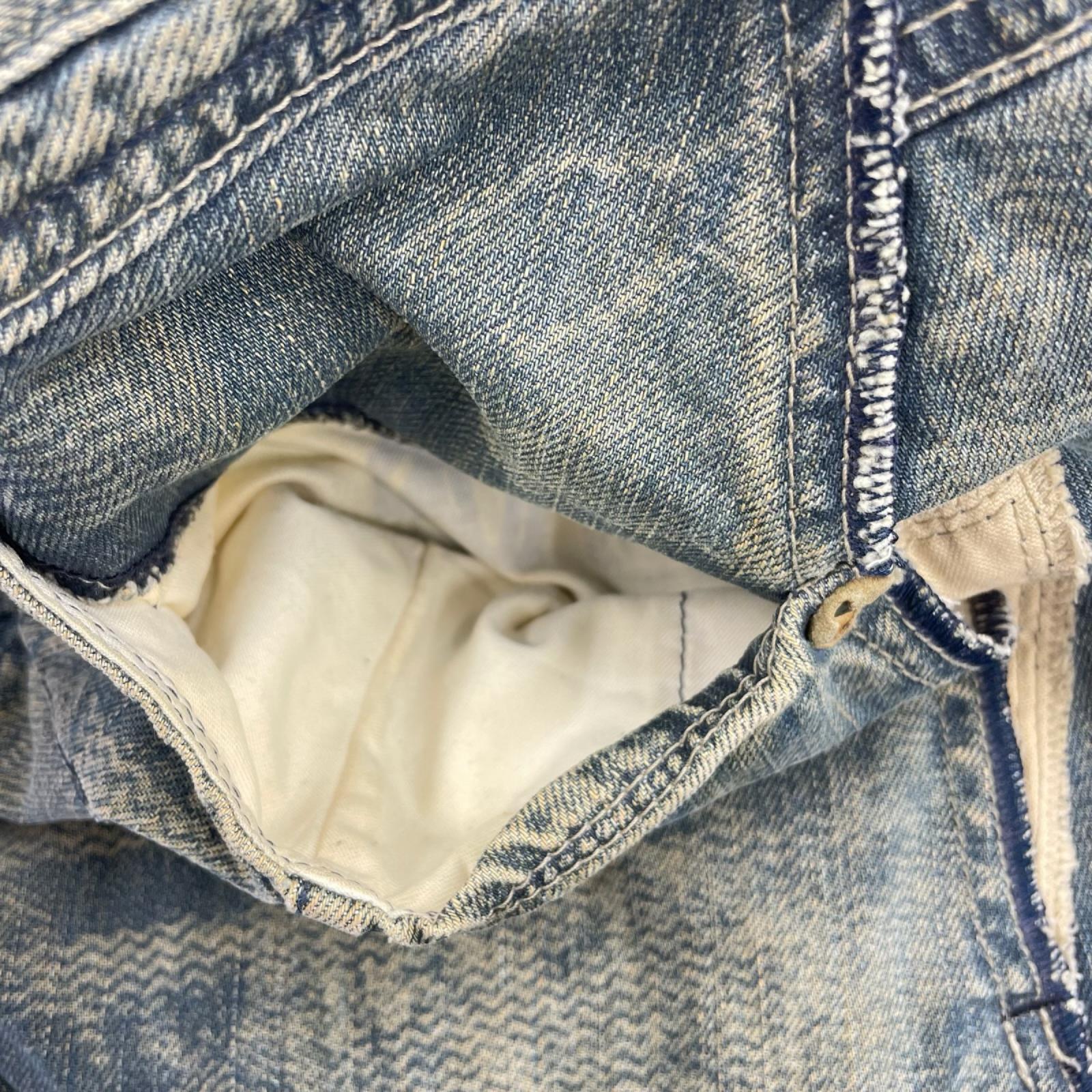 デニムパンツ 立体裁断 切替デザイン (M) M ネイビー