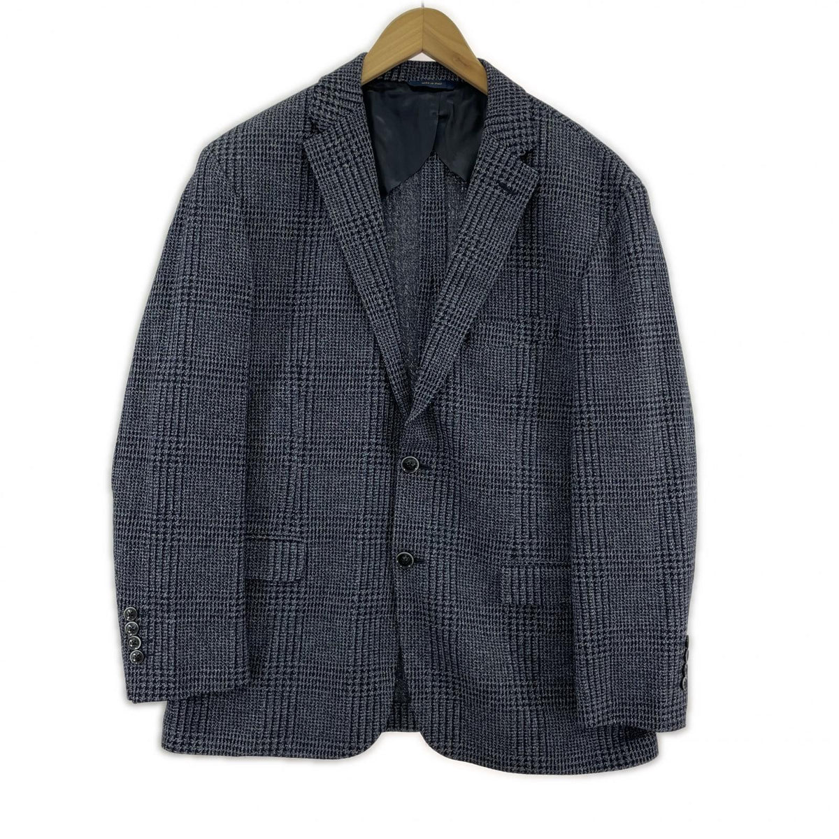 テーラードジャケット 1818 dondi jersey ﾁｪｯｸ 青紺 (44S)