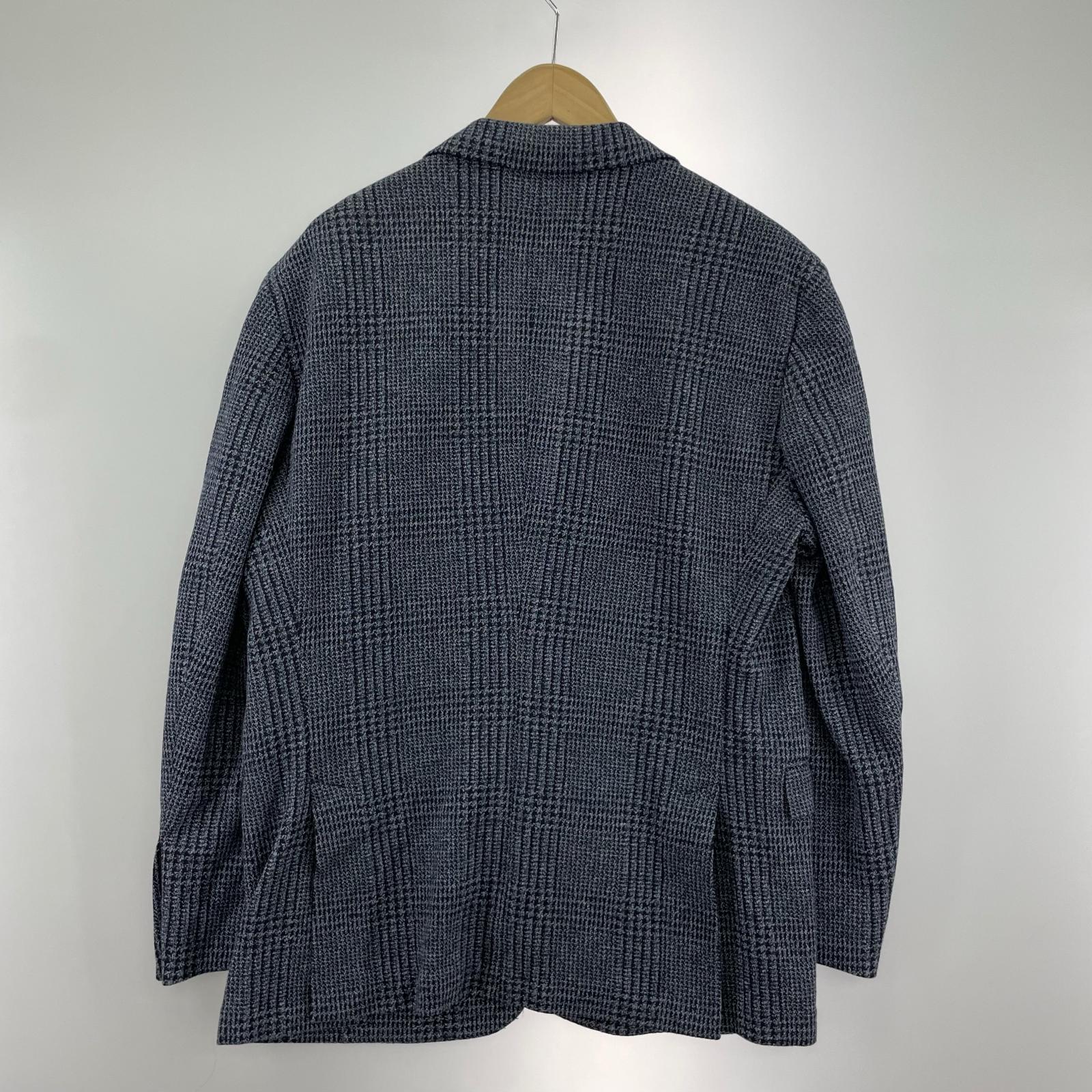 テーラードジャケット 1818 dondi jersey チェック 青紺 (44S)