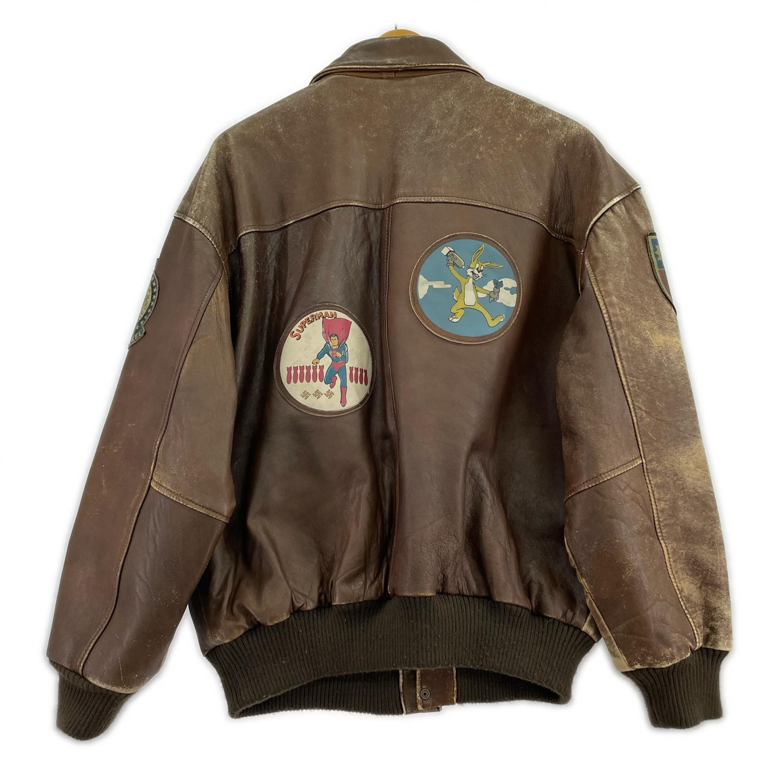 レザージャケット 80s 90s　A-2 マップライナー（L) ブラウン