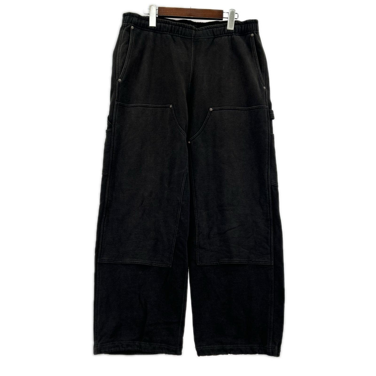 パンツ BEAMS ダブルニー スウェットパンツ 黒 ブラック