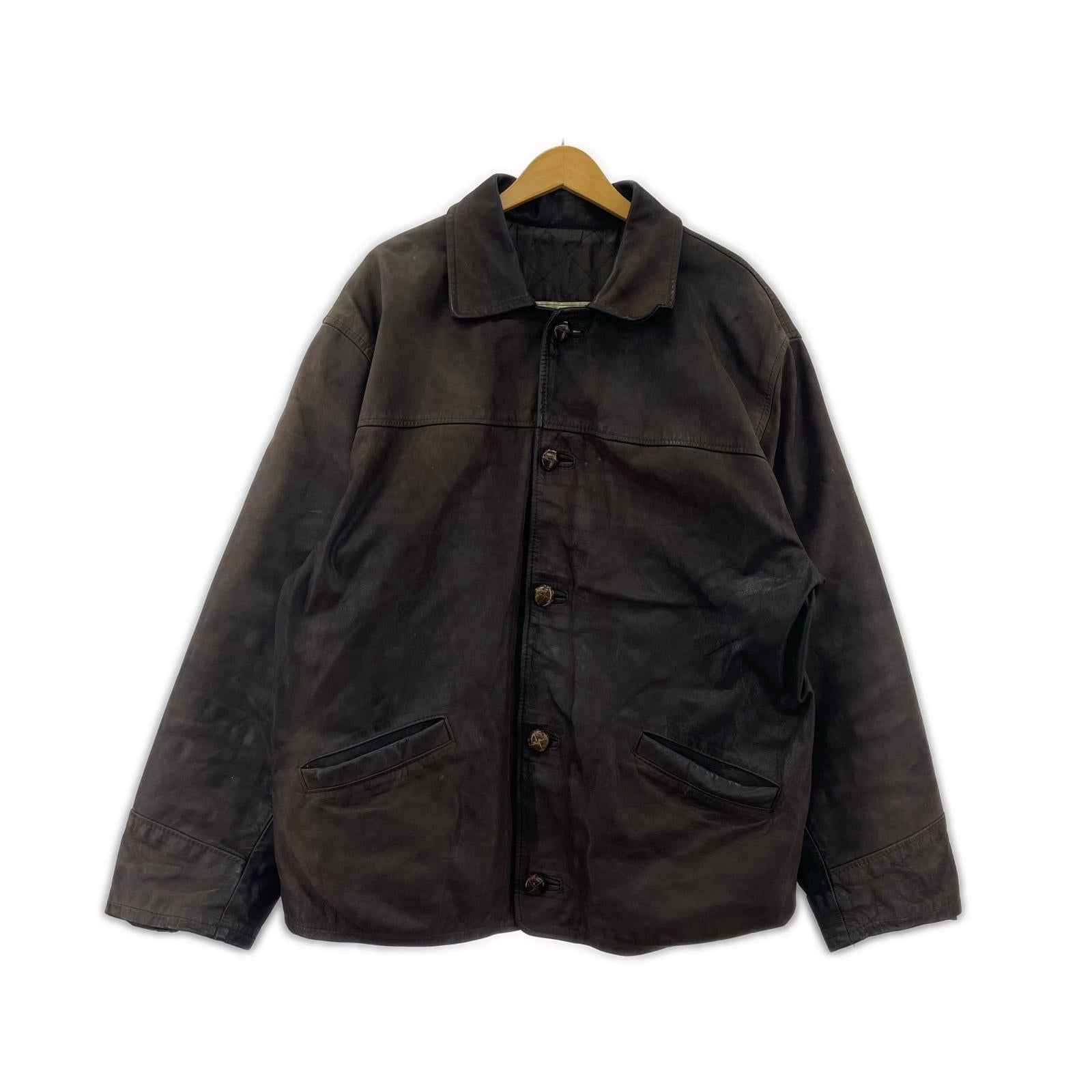 レザージャケット 1957 FIRENZE legendary jacket BWN XXL ブラック