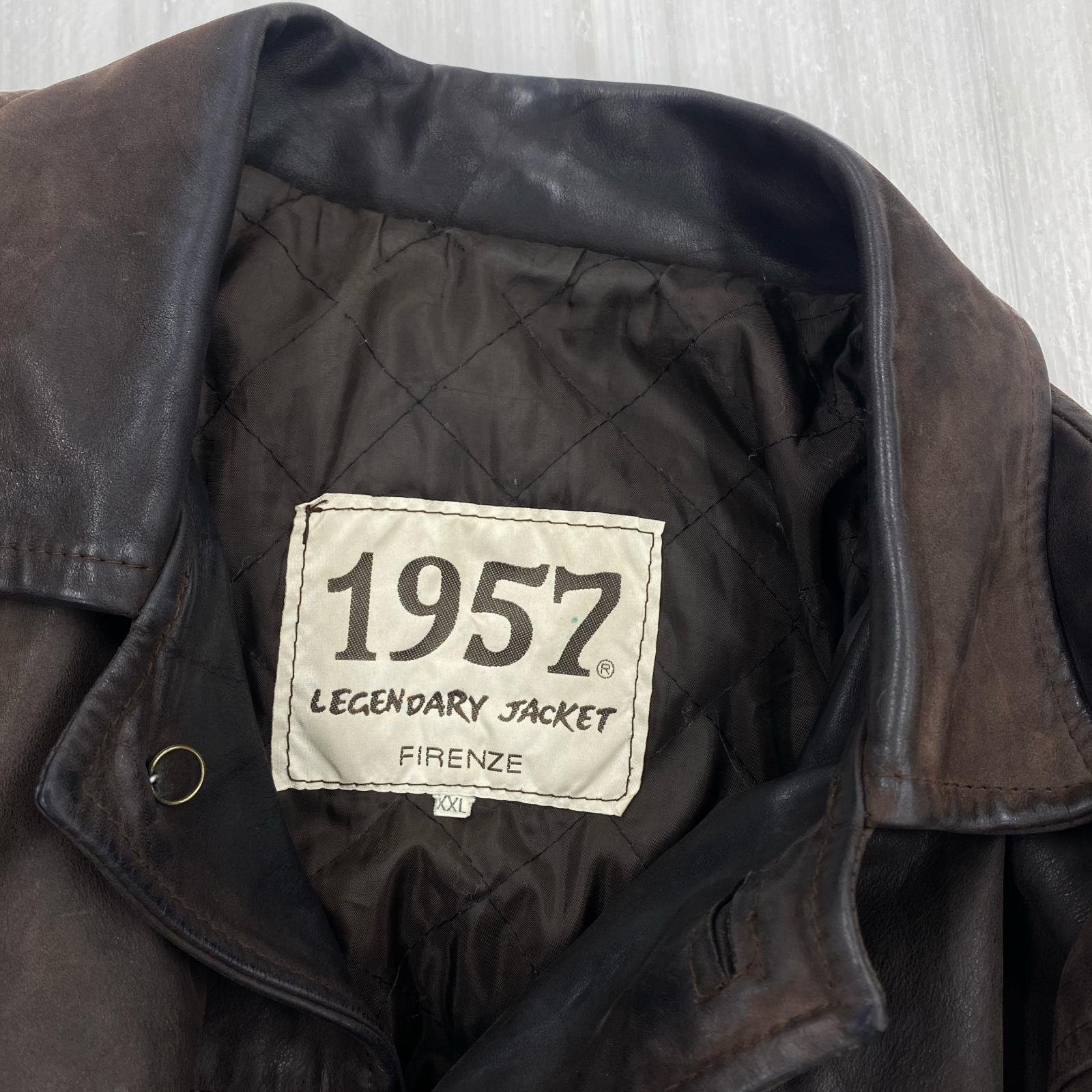 レザージャケット 1957 FIRENZE legendary jacket BWN XXL ブラック