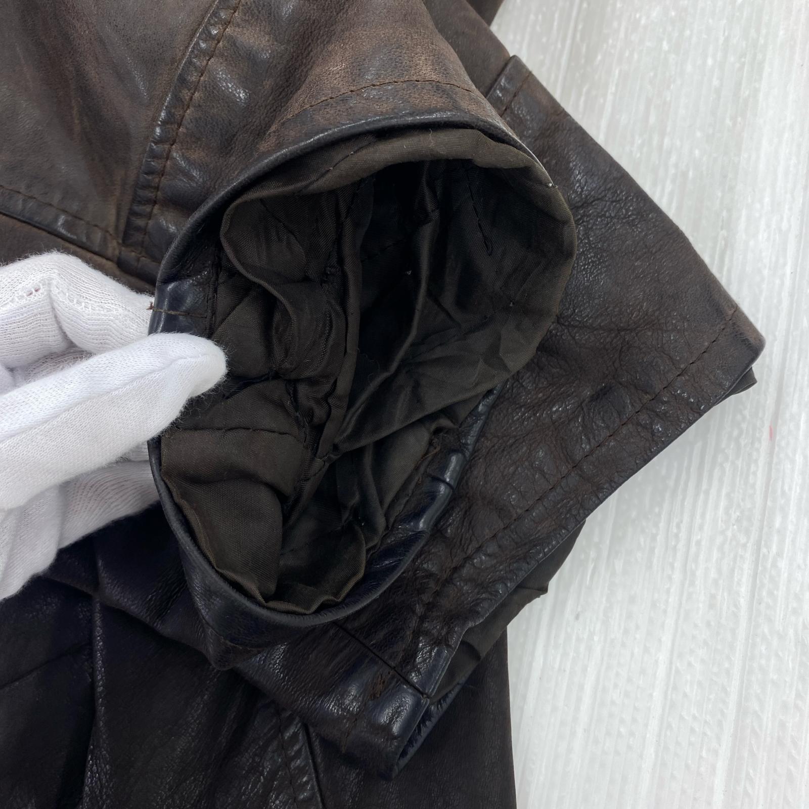 レザージャケット 1957 FIRENZE legendary jacket BWN XXL ブラック