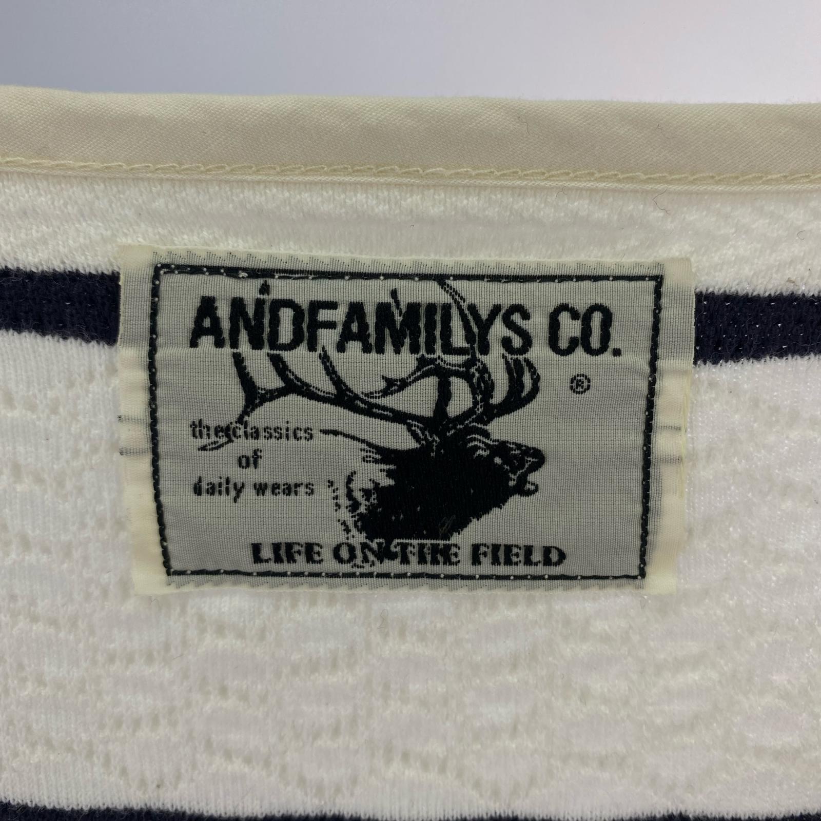 カーディガン ANDFAMILY'S ジャガード ボーダー 紺白 (S) S