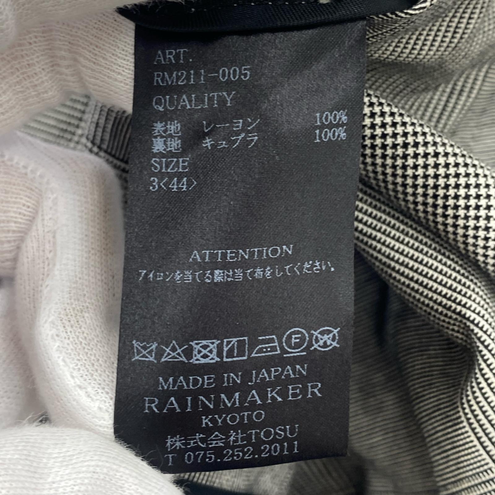 ジャケット 21SS RAINMAKER KYOTO レーヨン チェック グレー (3) 3 グレー